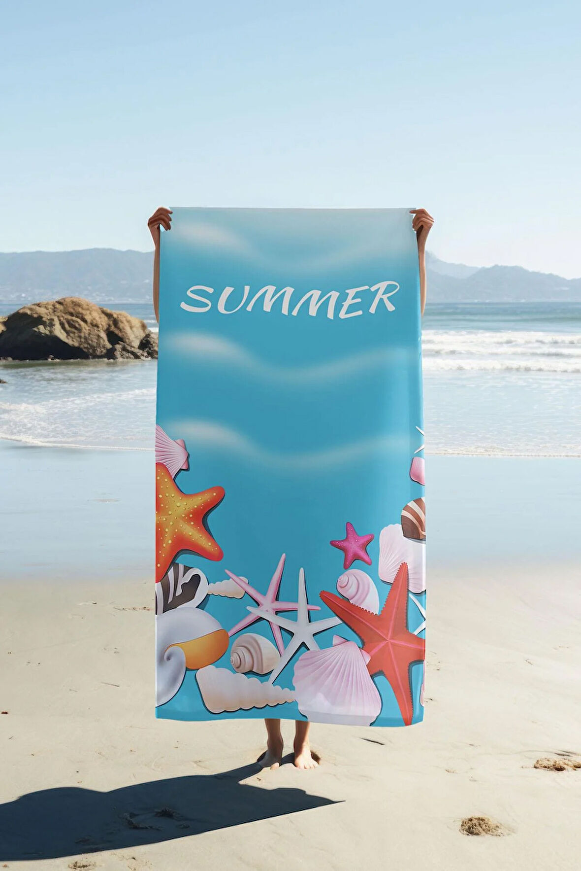 Dijital Baskı Plaj Deniz Havlusu Summer Desenli Peştamal HVL0073