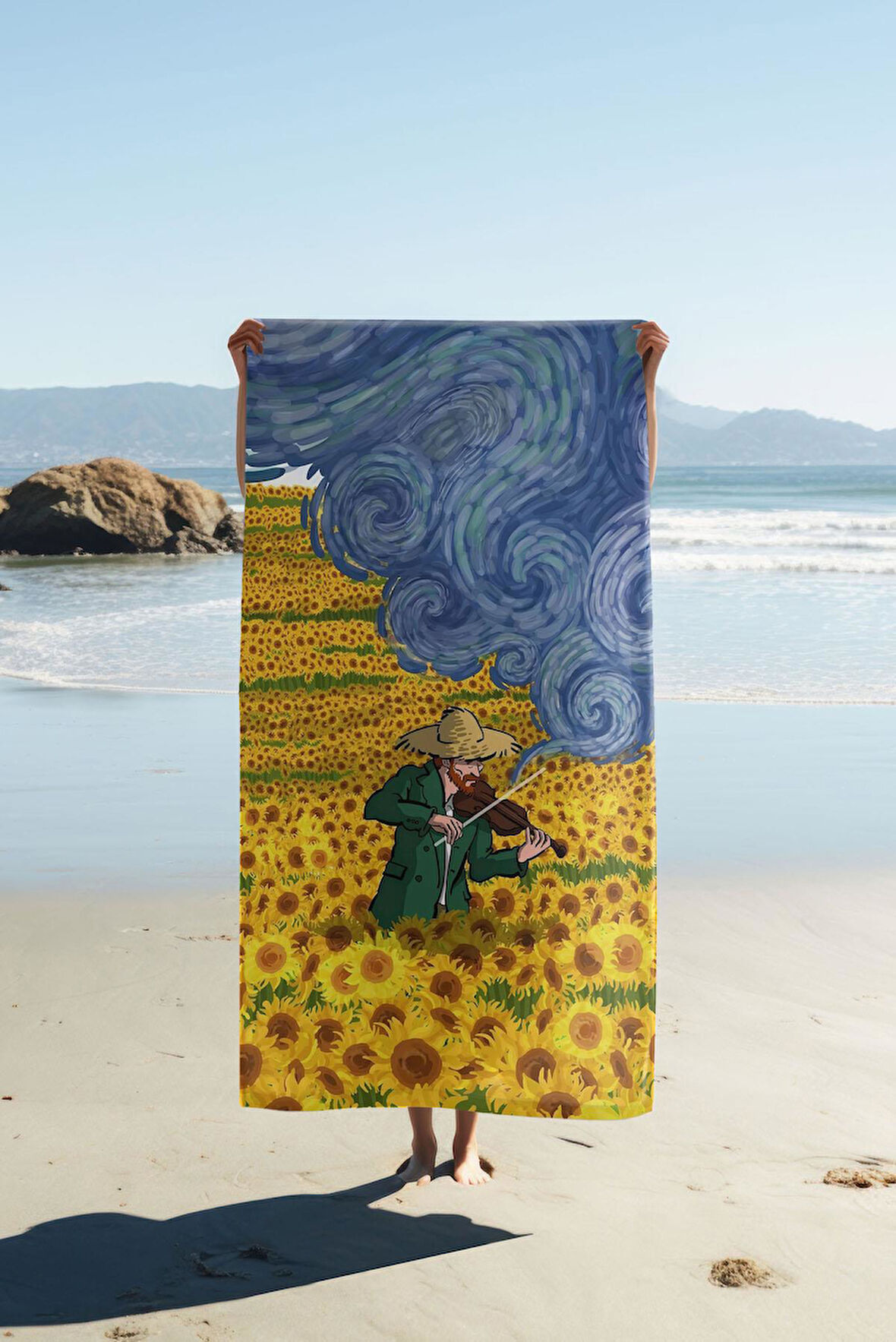 Dijital Baskı Plaj Deniz Havlusu Modern Desenli Peştamal HVL0074