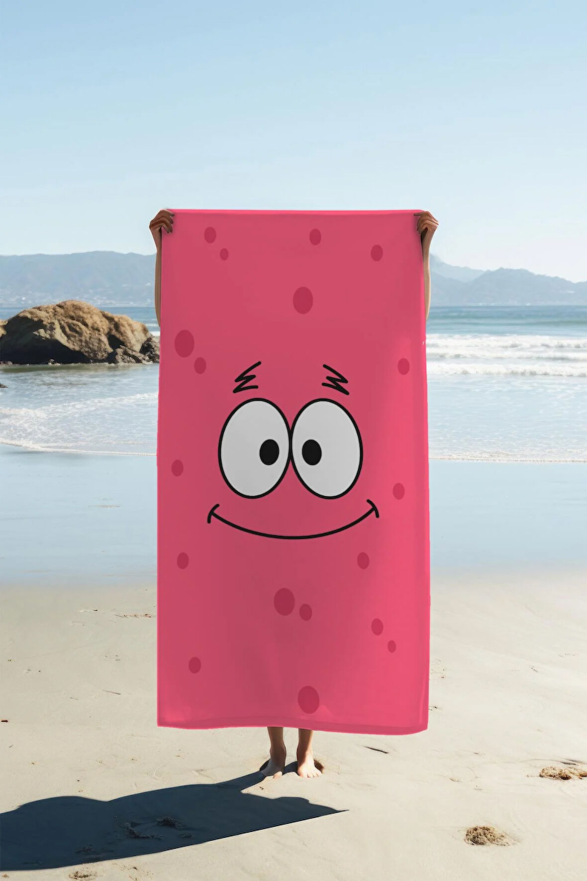 Dijital Baskı Plaj Deniz Havlusu Patrick Desenli Peştamal HVL0025