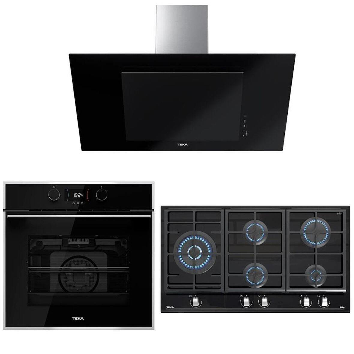 Teka Siyah Ankastre Set (HLB 840 SS  -GZC 95320- DVT 98660 TBS BK)