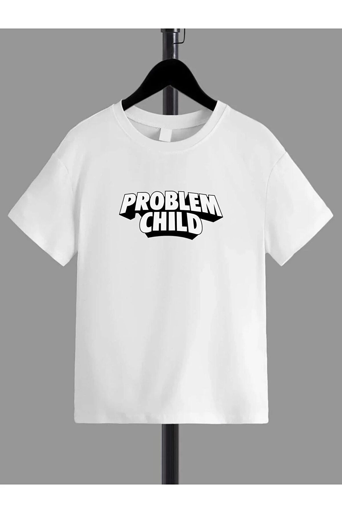 Rahat Kalıp Pamuklu PROBLEM CHILD Baskılı Çocuk T-shirt