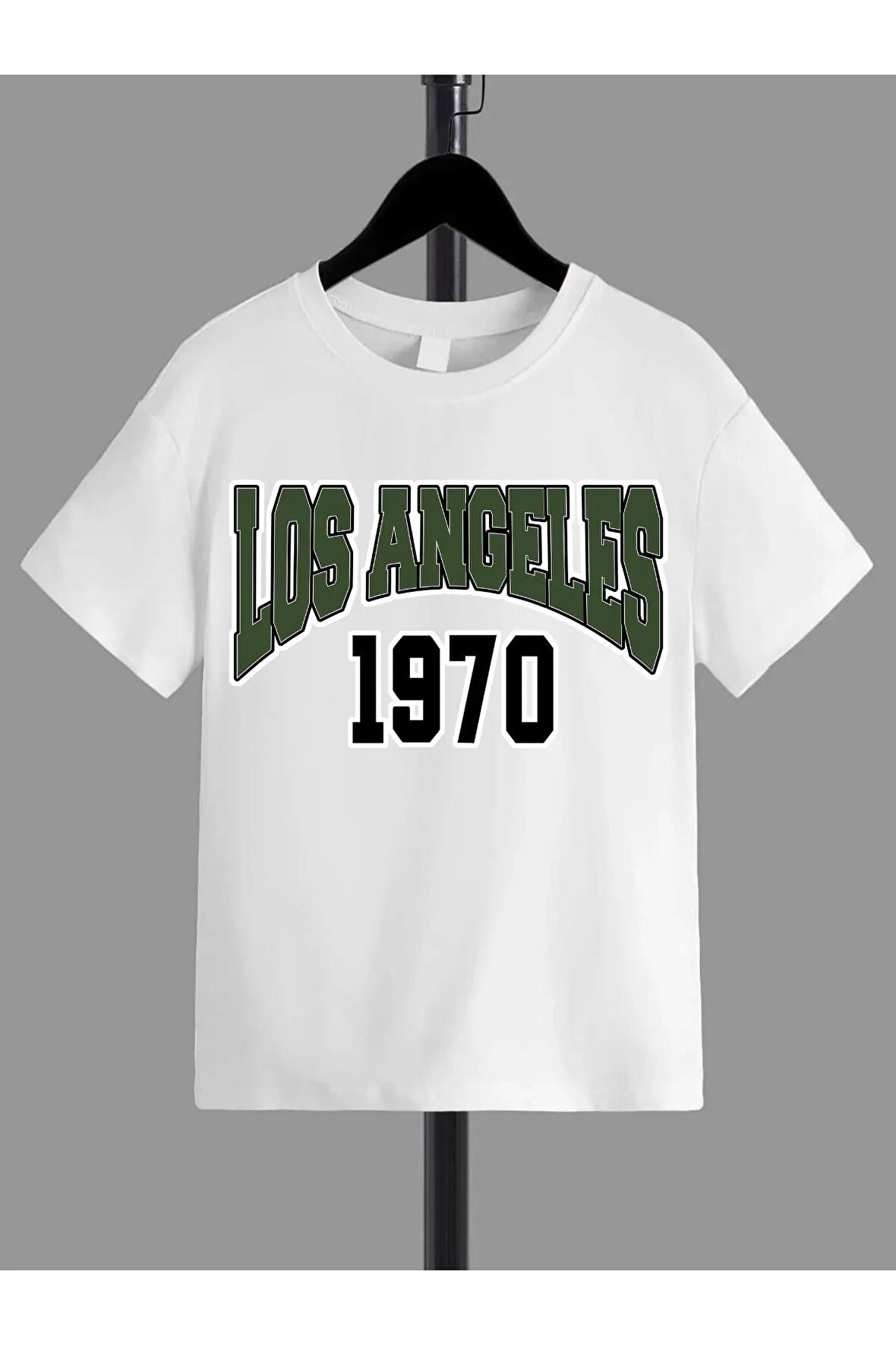 Ünisex Rahat Kalıp Pamuklu Baskılı Beyaz Çocuk T-shirt