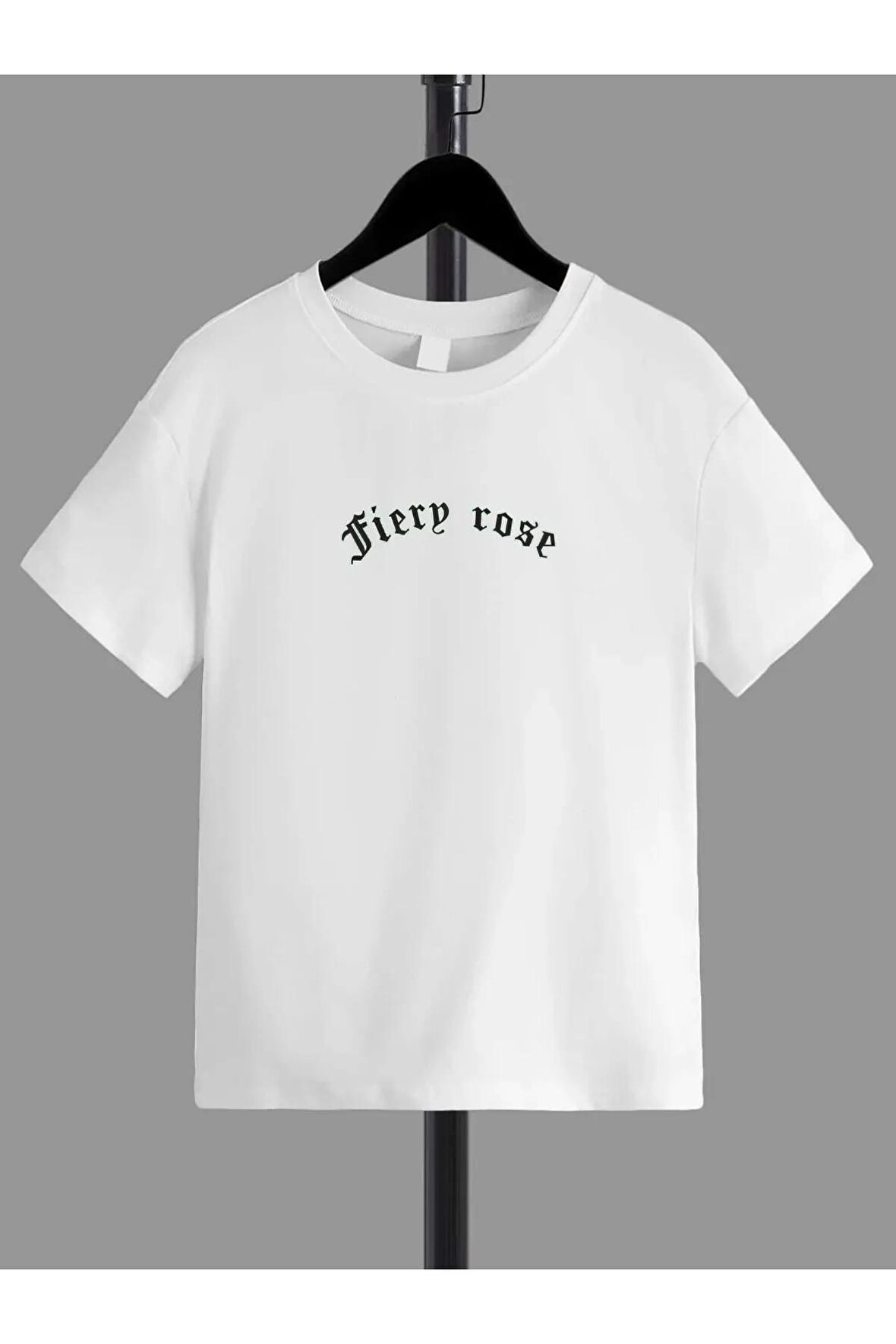 Ünisex Rahat Kalıp Pamuklu Baskılı Beyaz Çocuk T-shirt