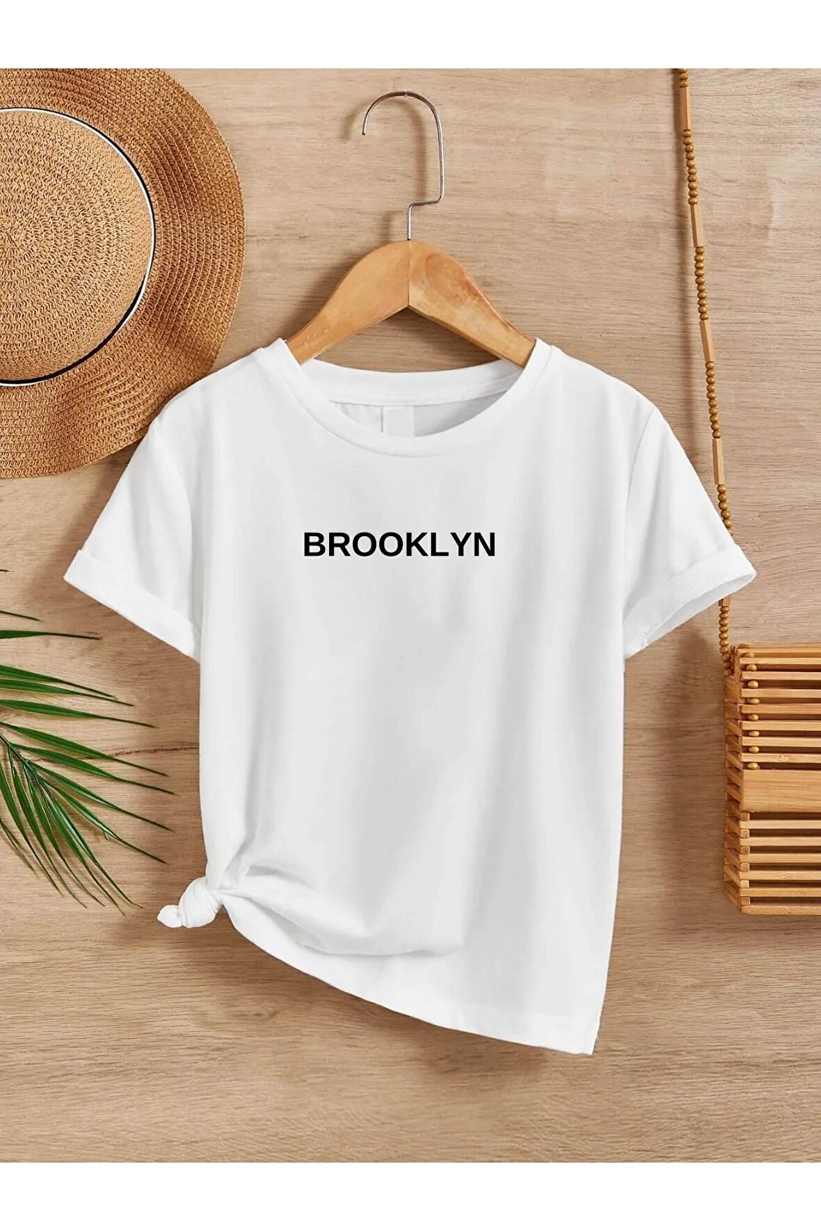 Ünisex Rahat Kalıp Pamuklu Baskılı Beyaz Çocuk T-shirt