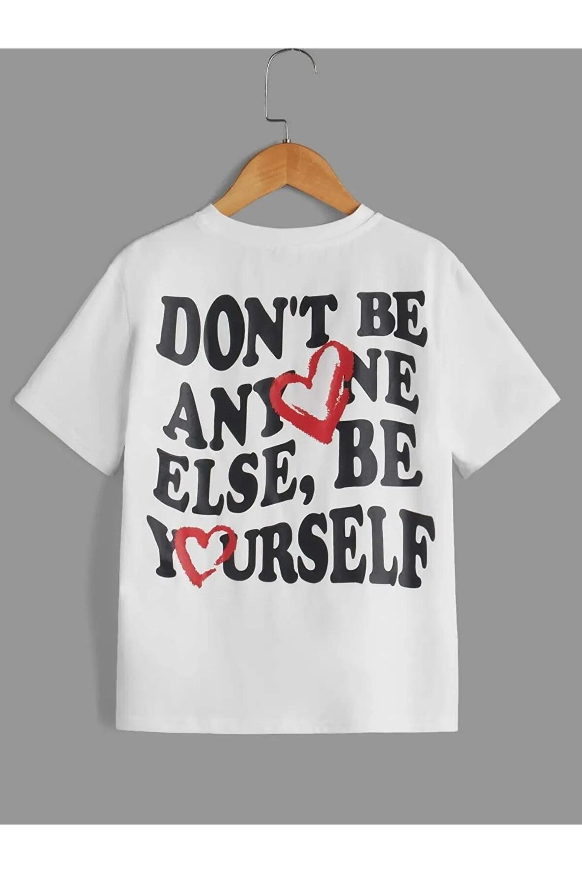 Unısex Rahat Kalıp Pamuklu YOURSELF Baskılı Çocuk T-shirt