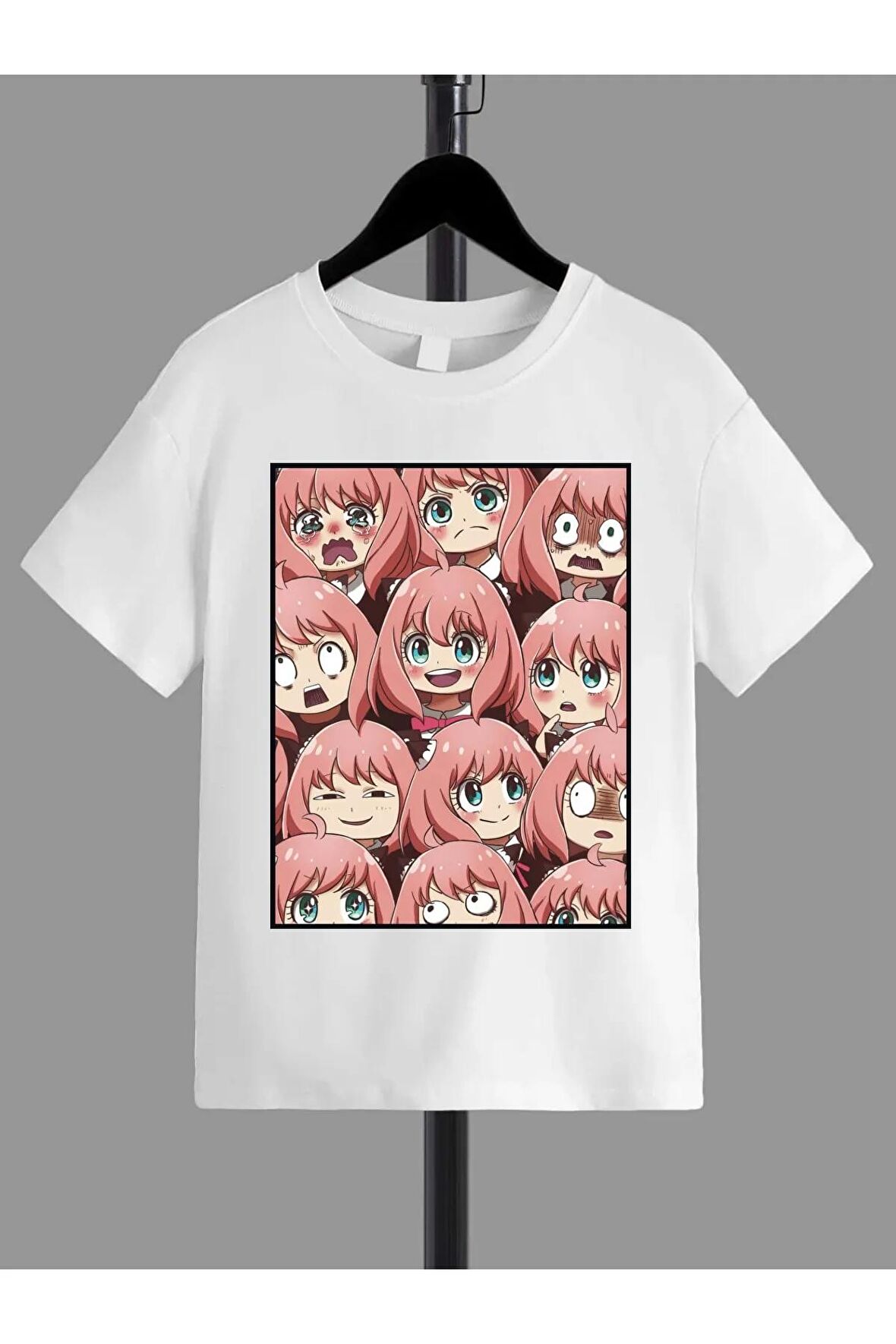 Ünisex Rahat Kalıp Pamuklu Baskılı Beyaz Çocuk T-shirt