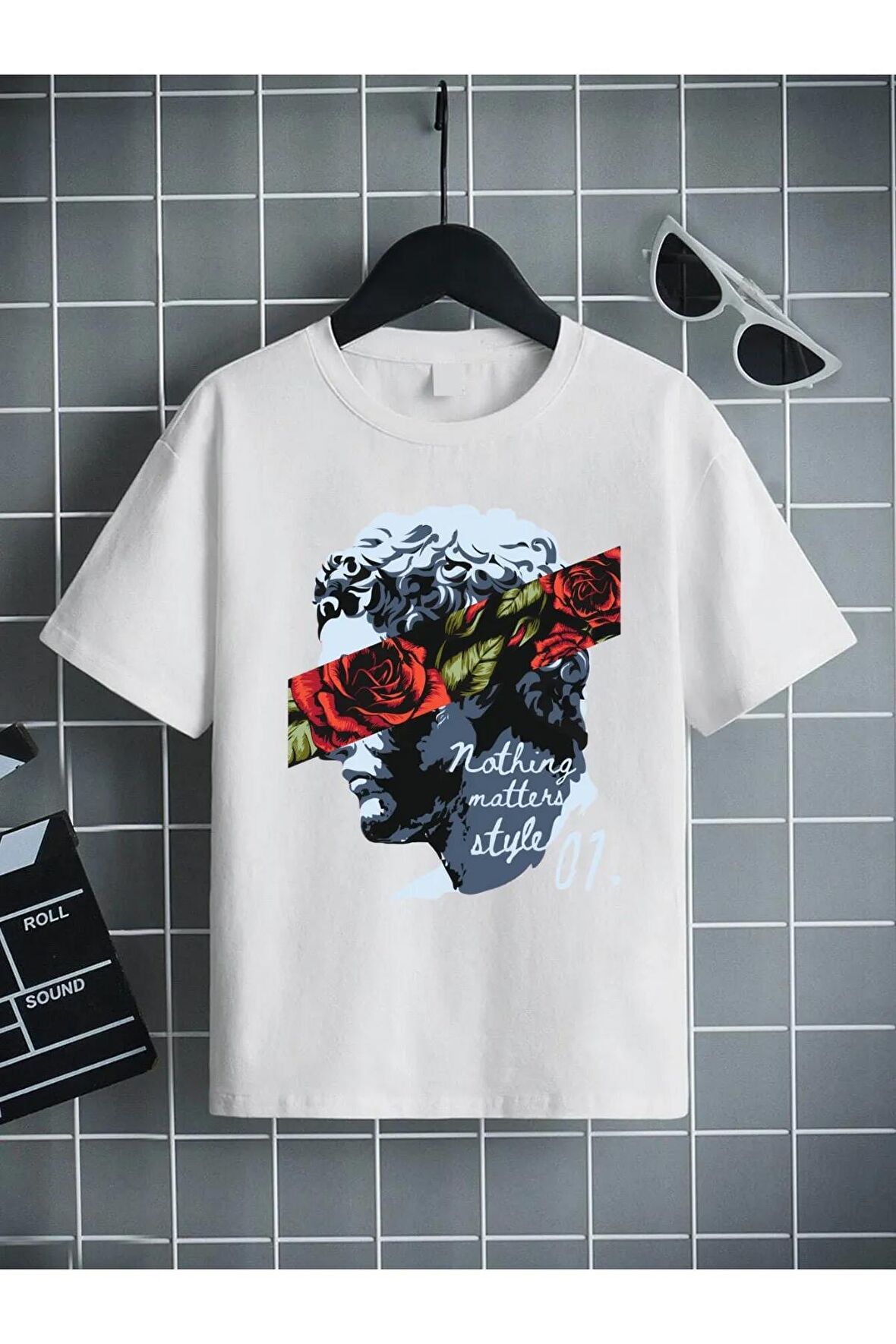 Ünisex Rahat Kalıp Pamuklu Baskılı Beyaz Çocuk T-shirt