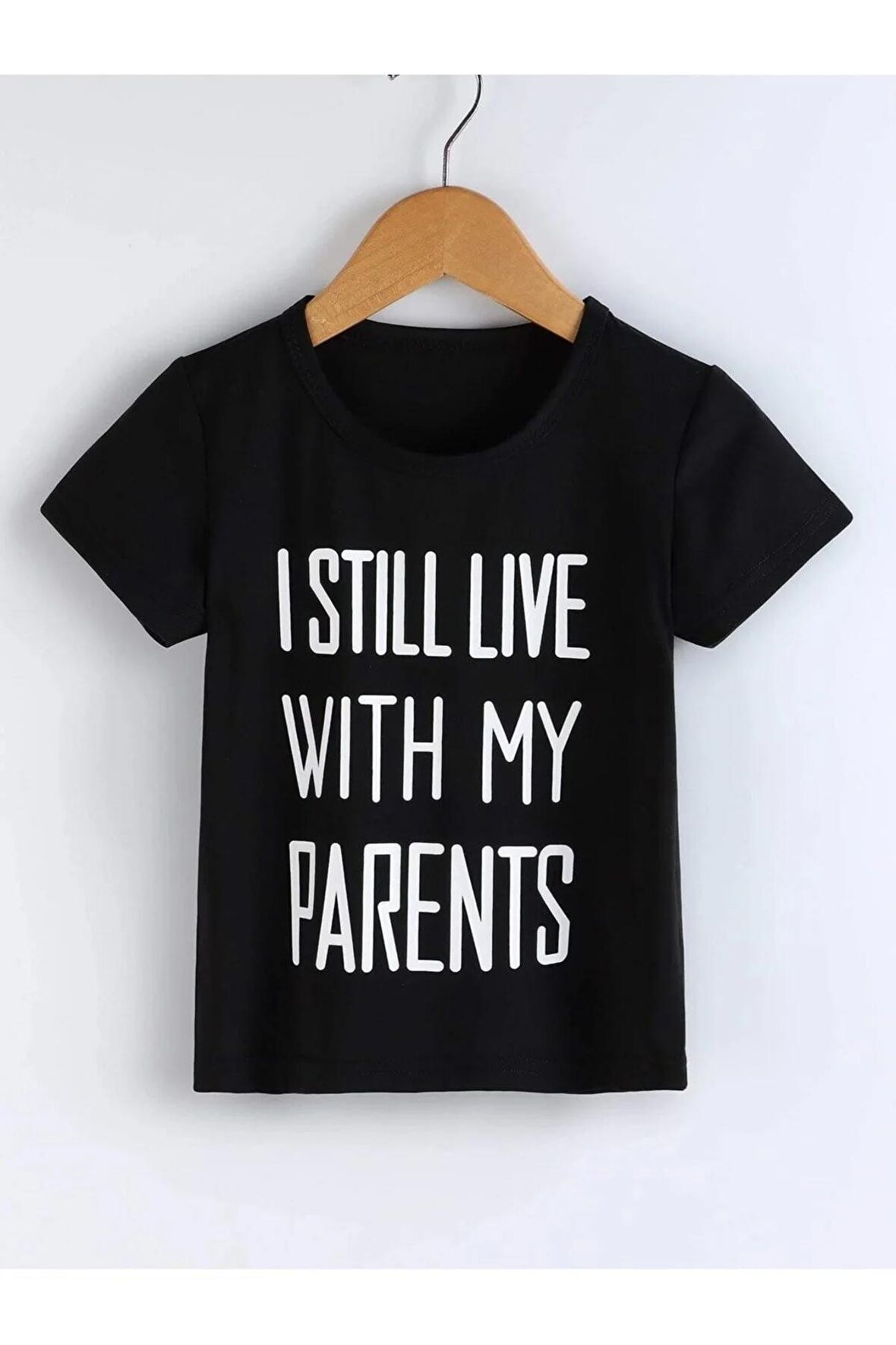 Unısex Rahat Kalıp Pamuklu PARENTS Baskılı Çocuk T-shirt