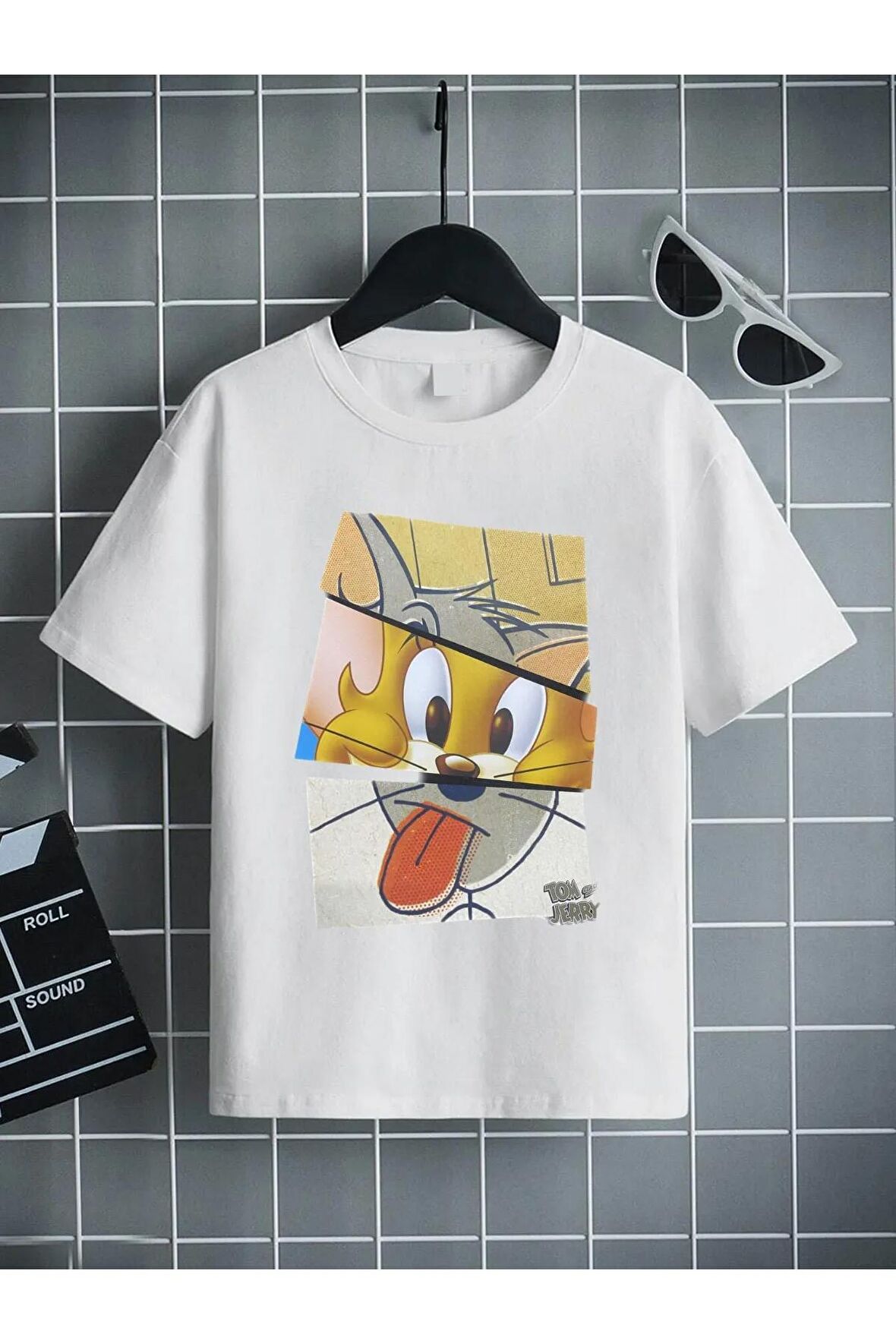 Ünisex Rahat Kalıp Pamuklu Baskılı Beyaz Çocuk T-shirt