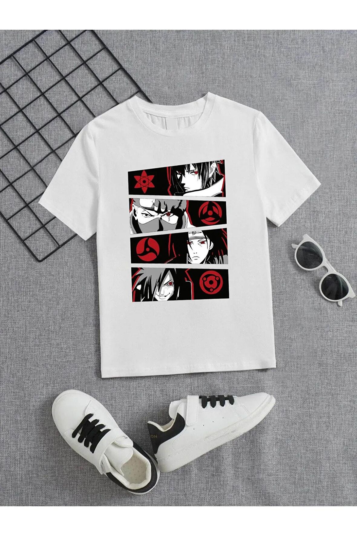 Ünisex Rahat Kalıp Pamuklu Baskılı Beyaz Çocuk T-shirt