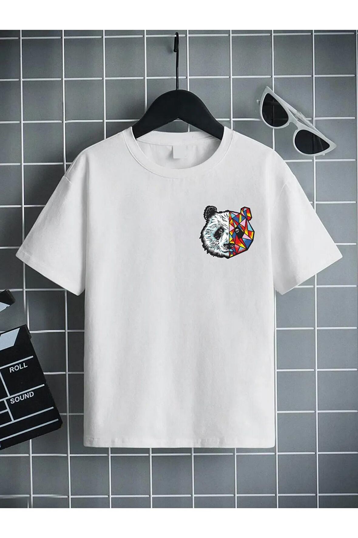 Ünisex Rahat Kalıp Pamuklu Baskılı Beyaz Çocuk T-shirt