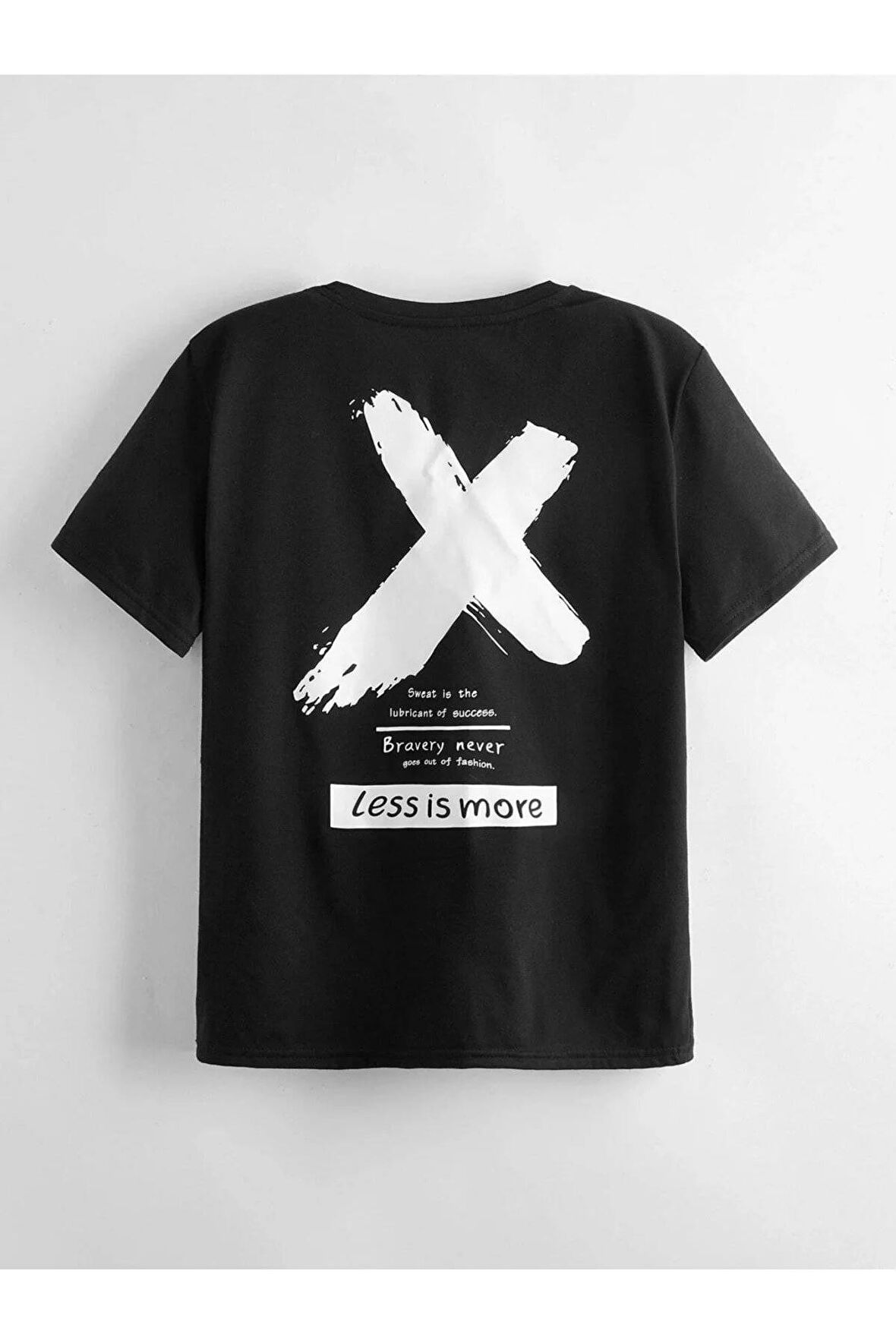 Unısex Rahat Kalıp Pamuklu LESS IS MORE Baskılı Çocuk T-shirt