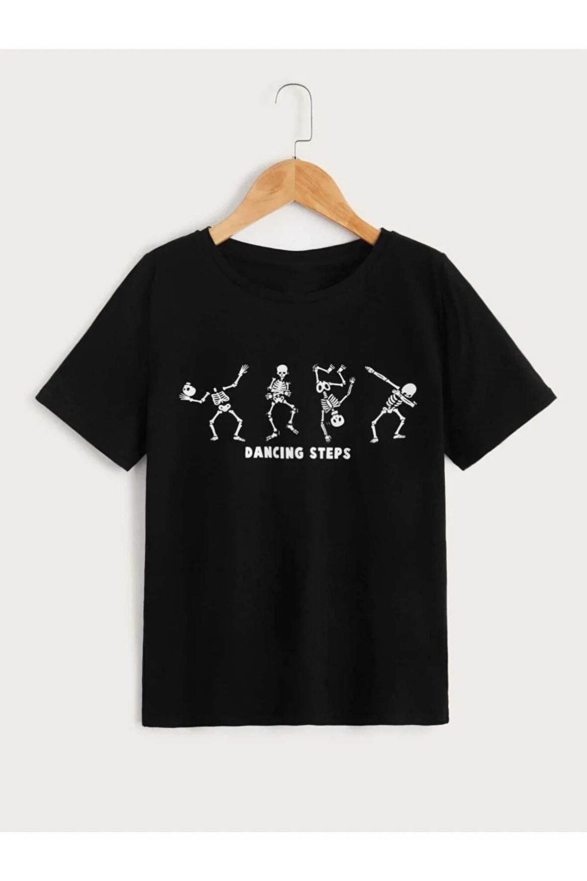 Unısex Rahat Kalıp Pamuklu Dancıng Steps Baskılı Çocuk T-shirt