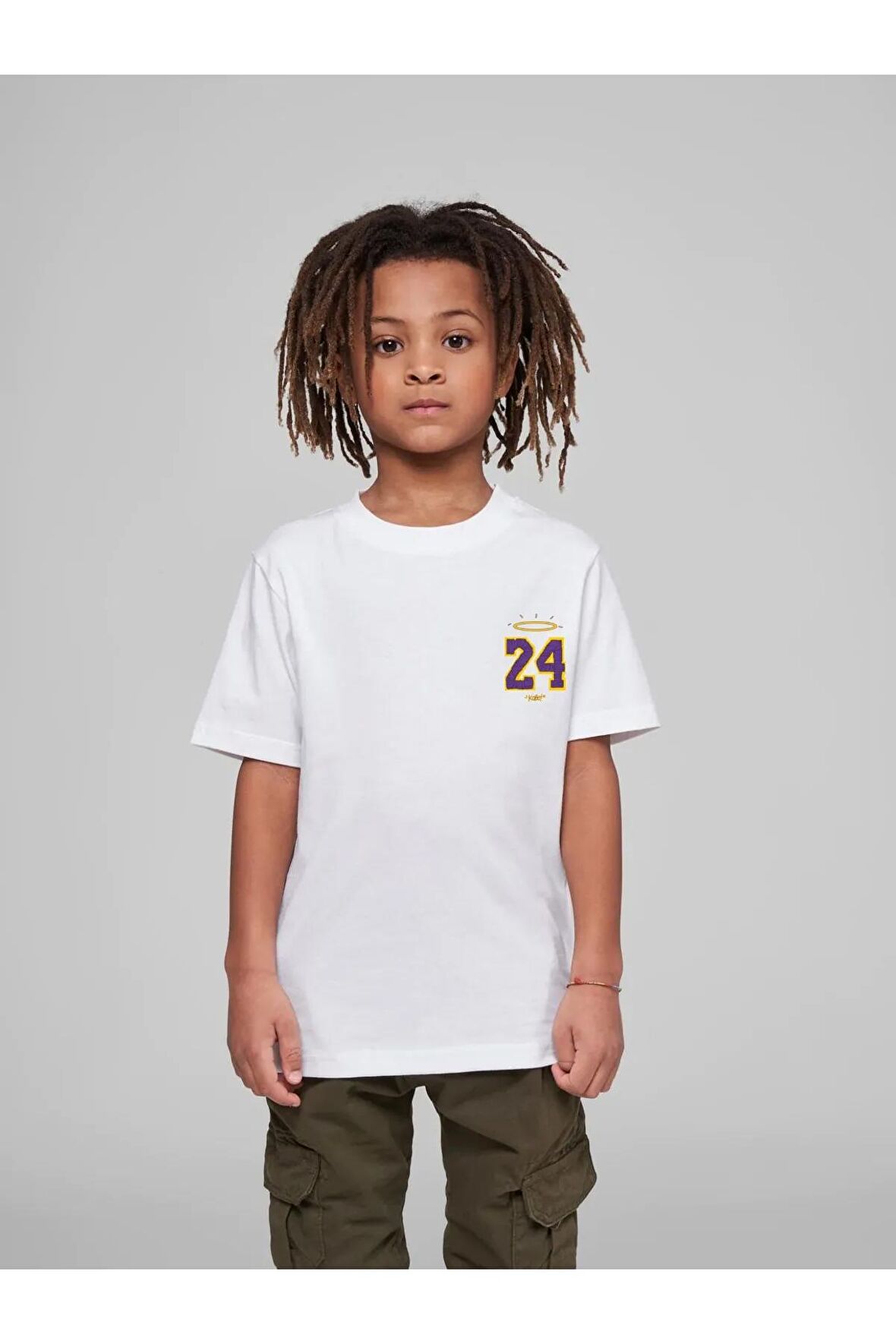 Çocuk Oversize Unisex 24 Sayı Baskılı Pamuklu Bisiklet Yaka Tişört