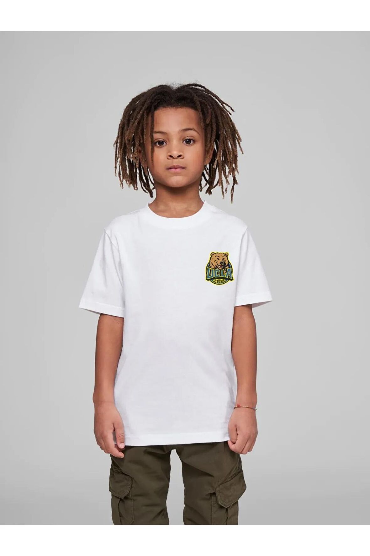 Çocuk Oversize Unisex Ucla Pamuklu Bisiklet Yaka Tişört