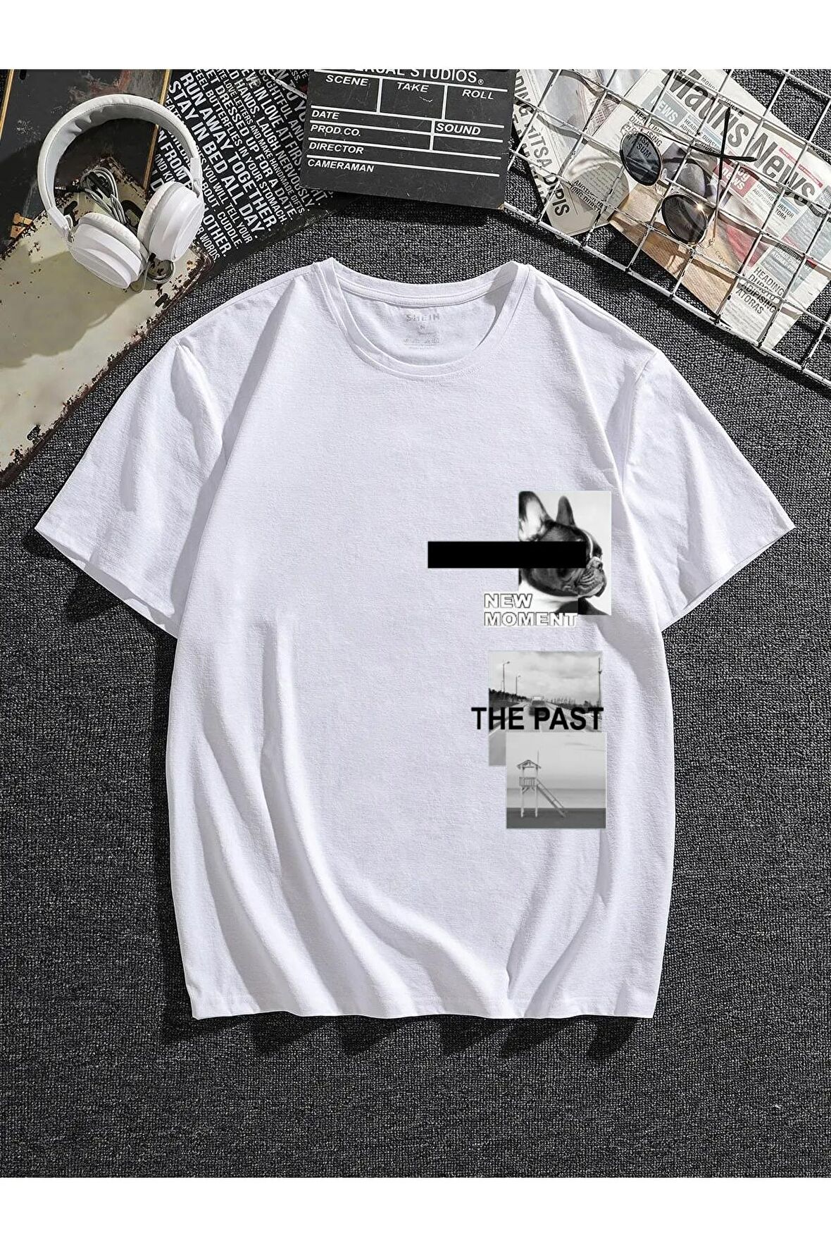 Çocuk Oversize Unisex The Past Pamuklu Bisiklet Yaka Tişört