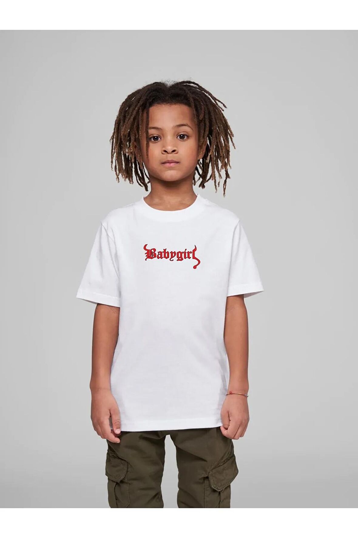 Çocuk Oversize Unisex Babygırl Pamuklu Bisiklet Yaka Tişört