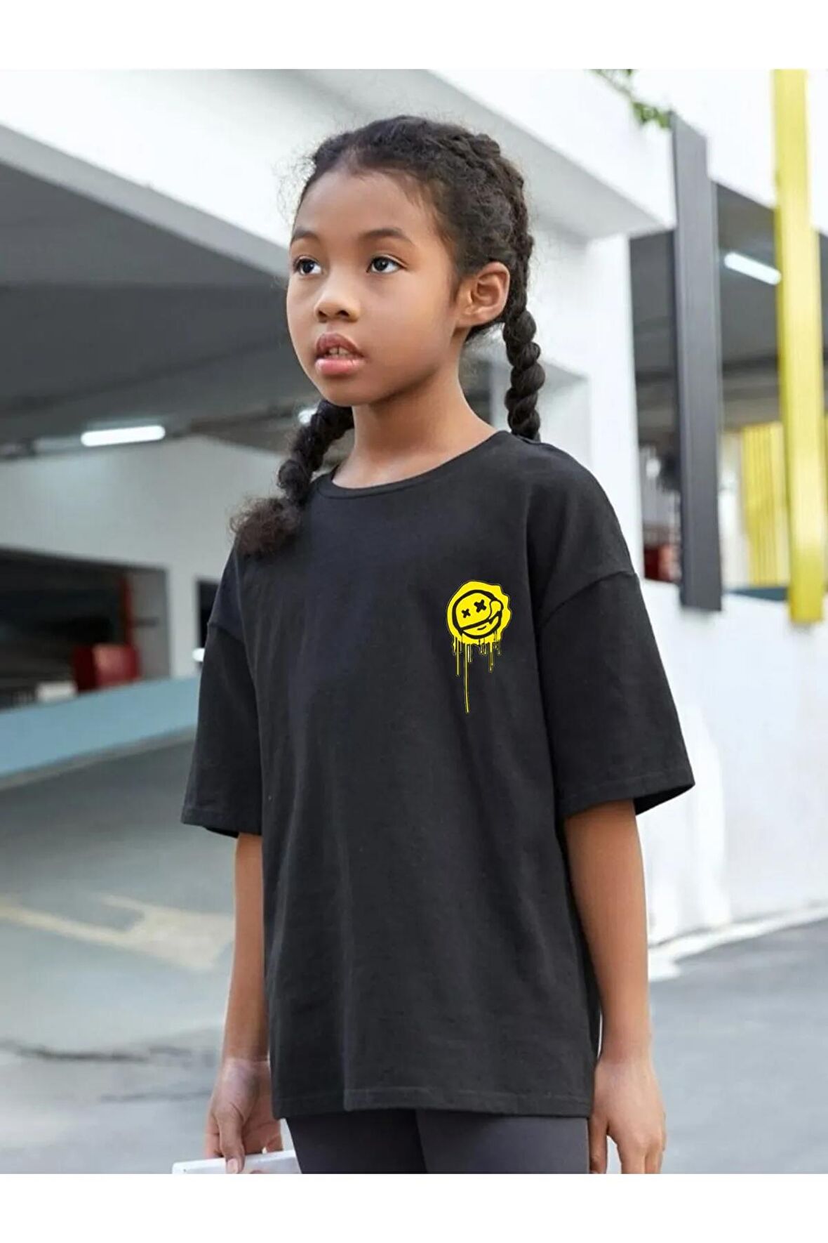 Çocuk Oversize Unisex Future Pamuklu Bisiklet Yaka T-shirt