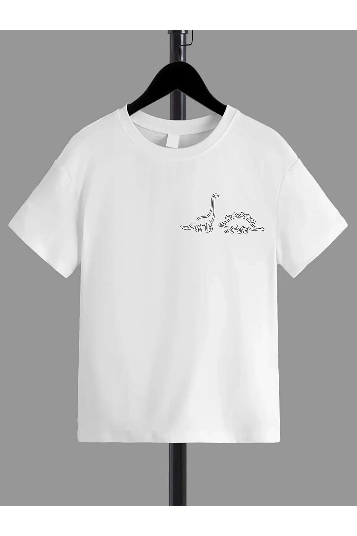 Unisex Rahat Kalıp Pamuklu Baskılı Çocuk T-shirt