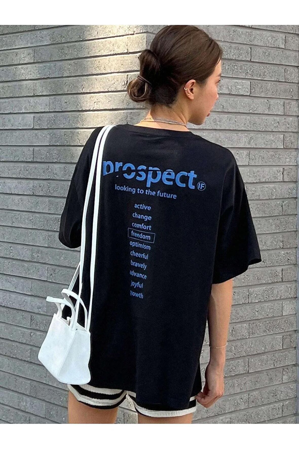 Unisex PROSPECT Baskılı Oversize Tshırt