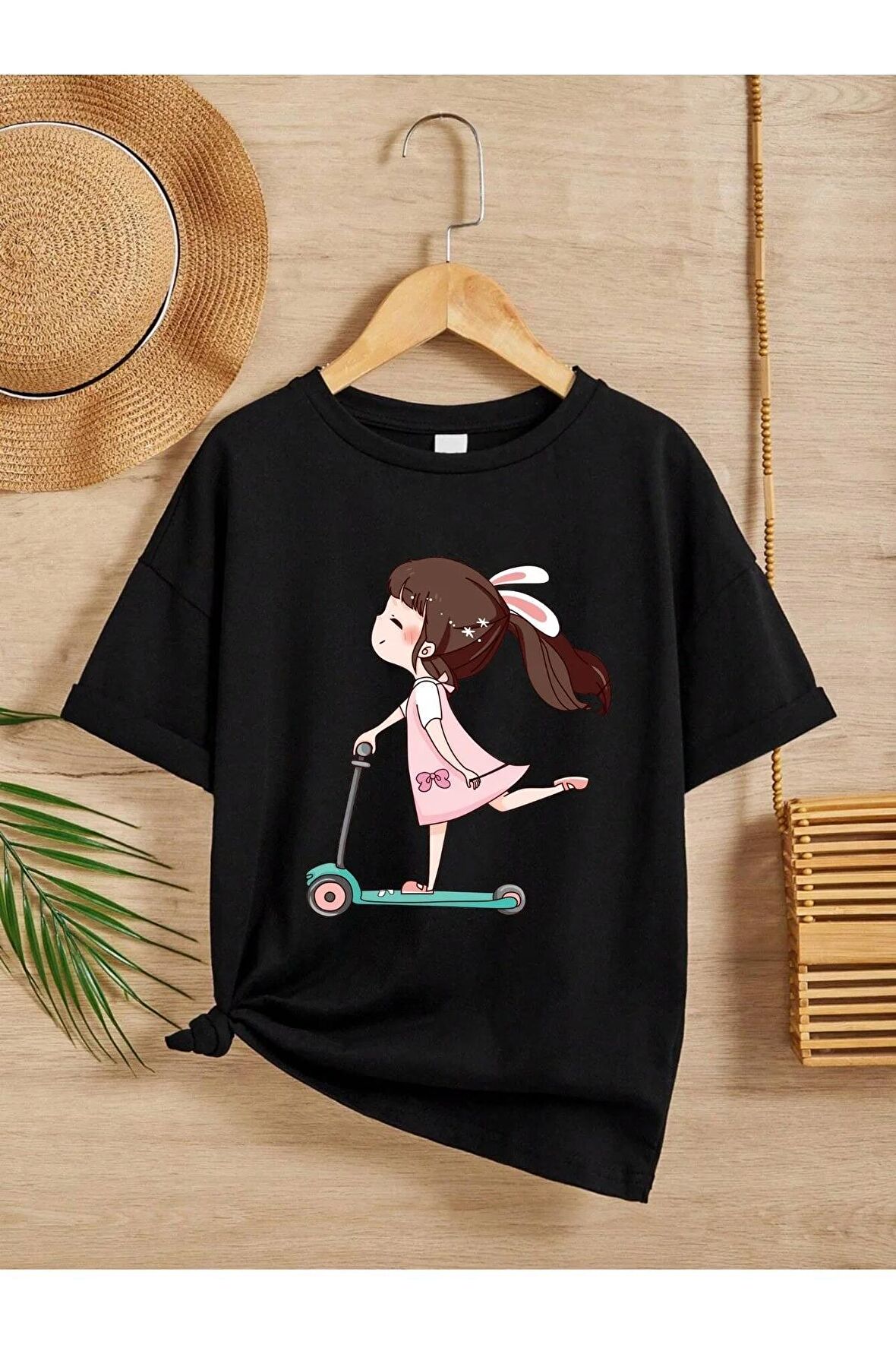 Unisex Rahat Kalıp Pamuklu Baskılı Çocuk T-shirt