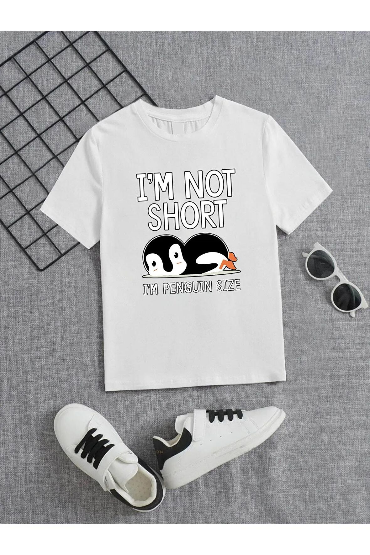 Unisex Rahat Kalıp Pamuklu Baskılı Çocuk T-shirt