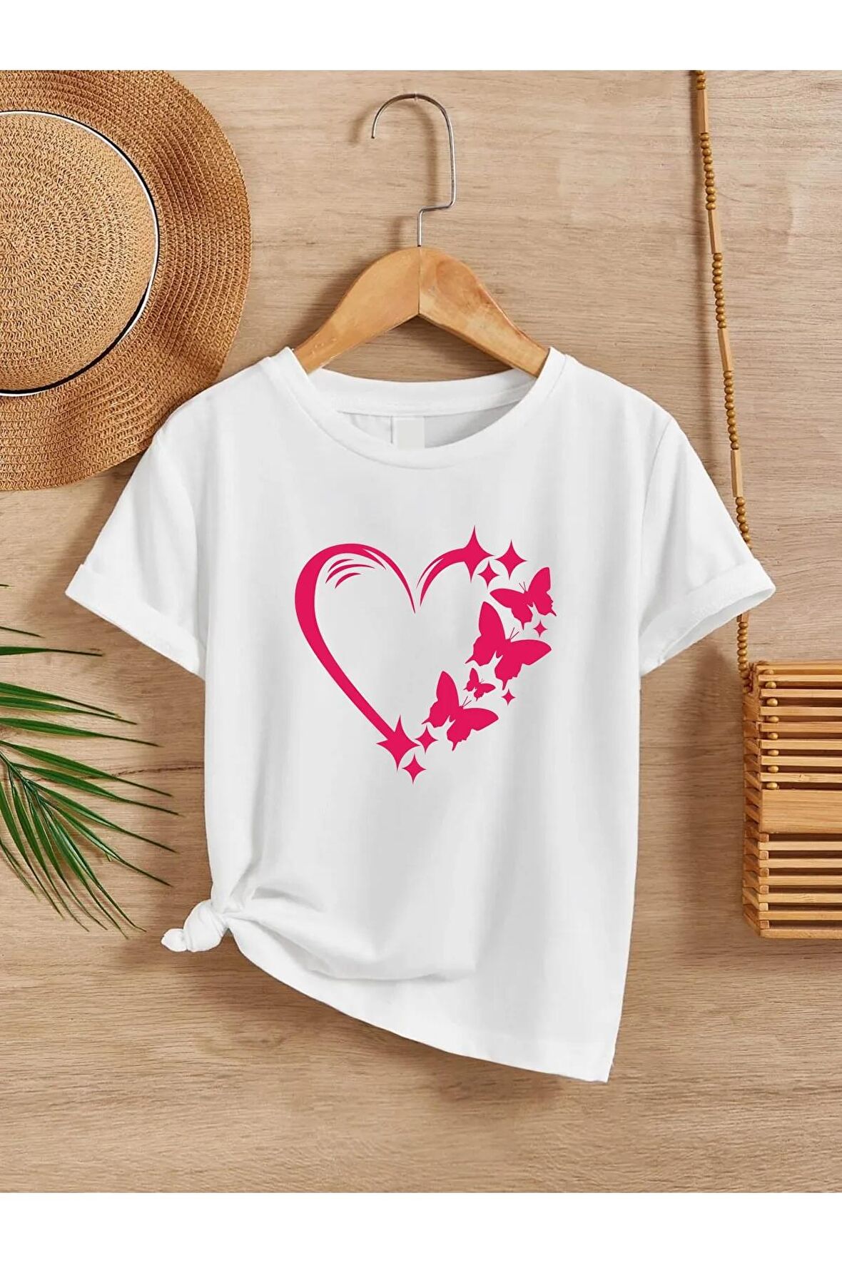 Unisex Rahat Kalıp Pamuklu Baskılı Çocuk T-shirt