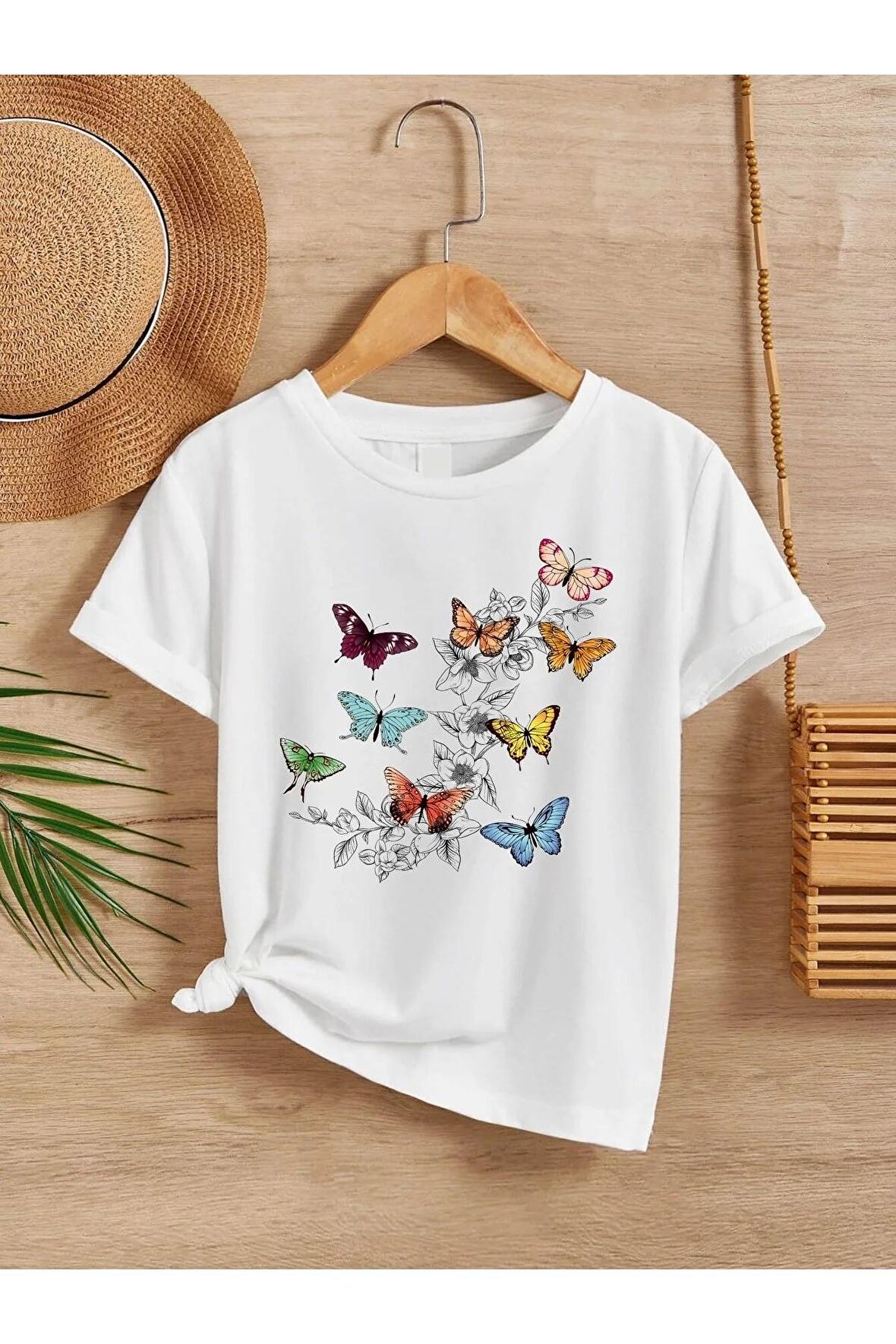 Unisex Rahat Kalıp Pamuklu Baskılı Çocuk T-shirt