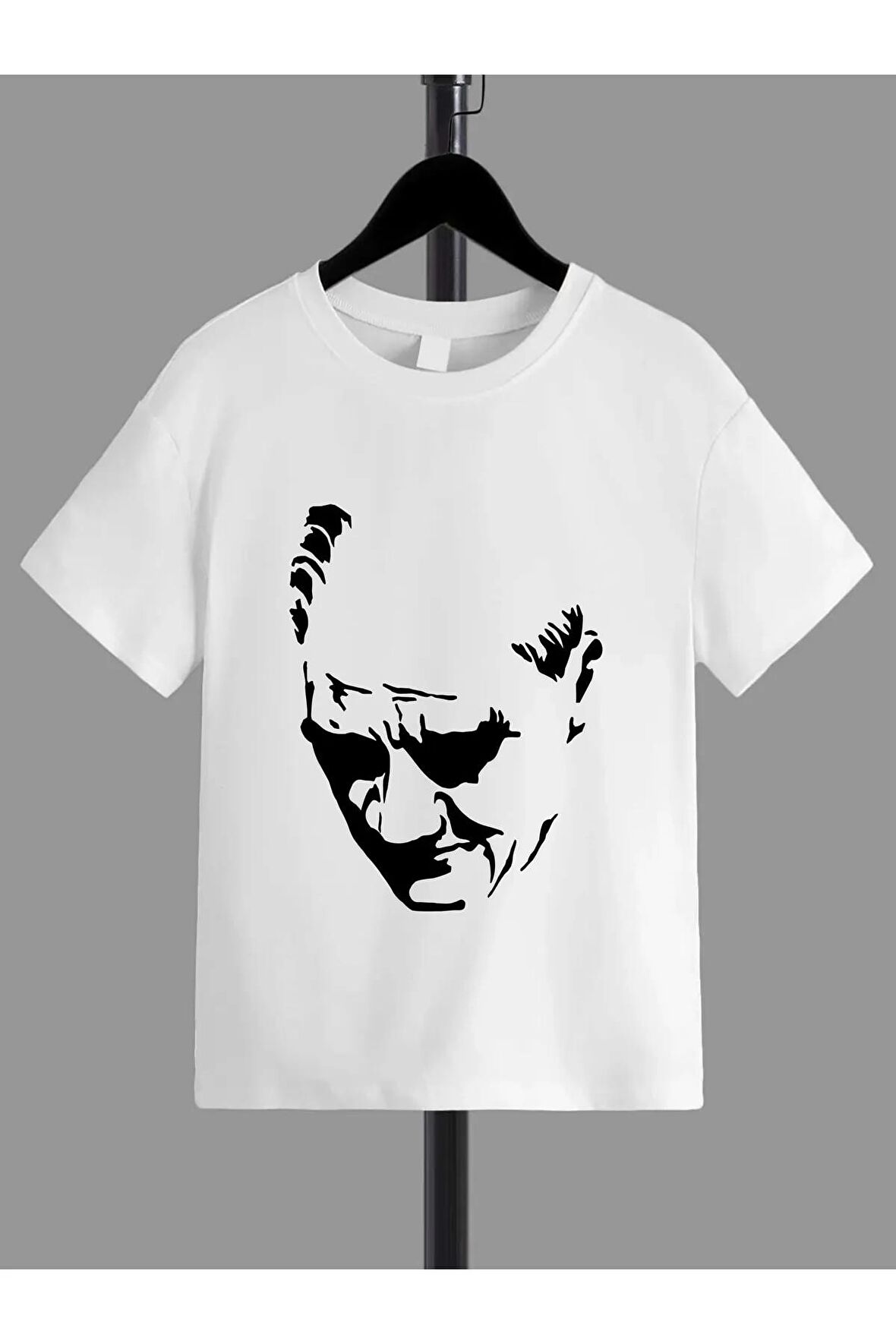 Unisex Rahat Kalıp Pamuklu Baskılı Çocuk T-shirt