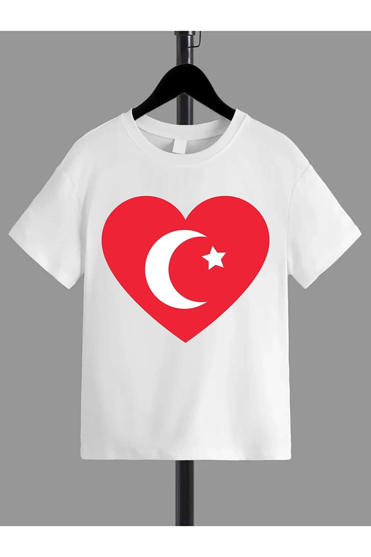 Unisex Rahat Kalıp Pamuklu Baskılı Çocuk T-shirt