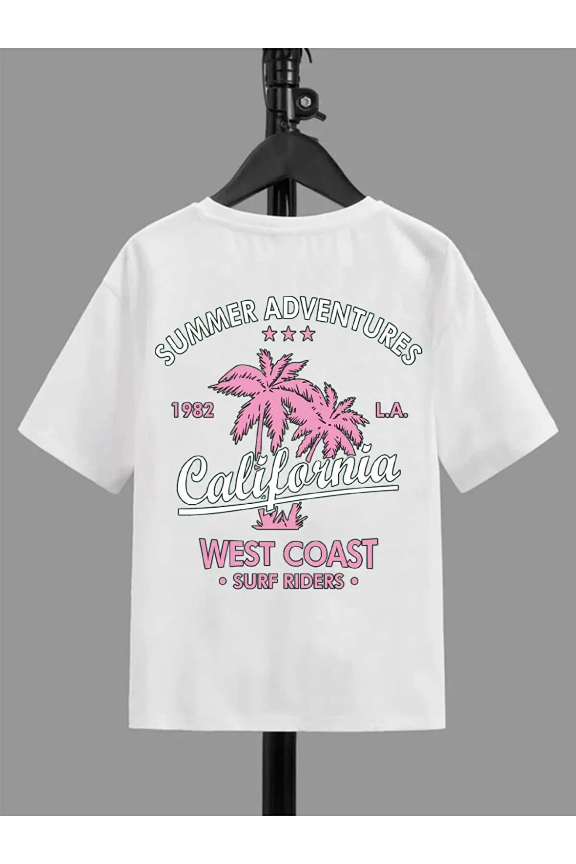 Ünisex Rahat Kalıp Pamuklu Baskılı Beyaz Çocuk T-shirt