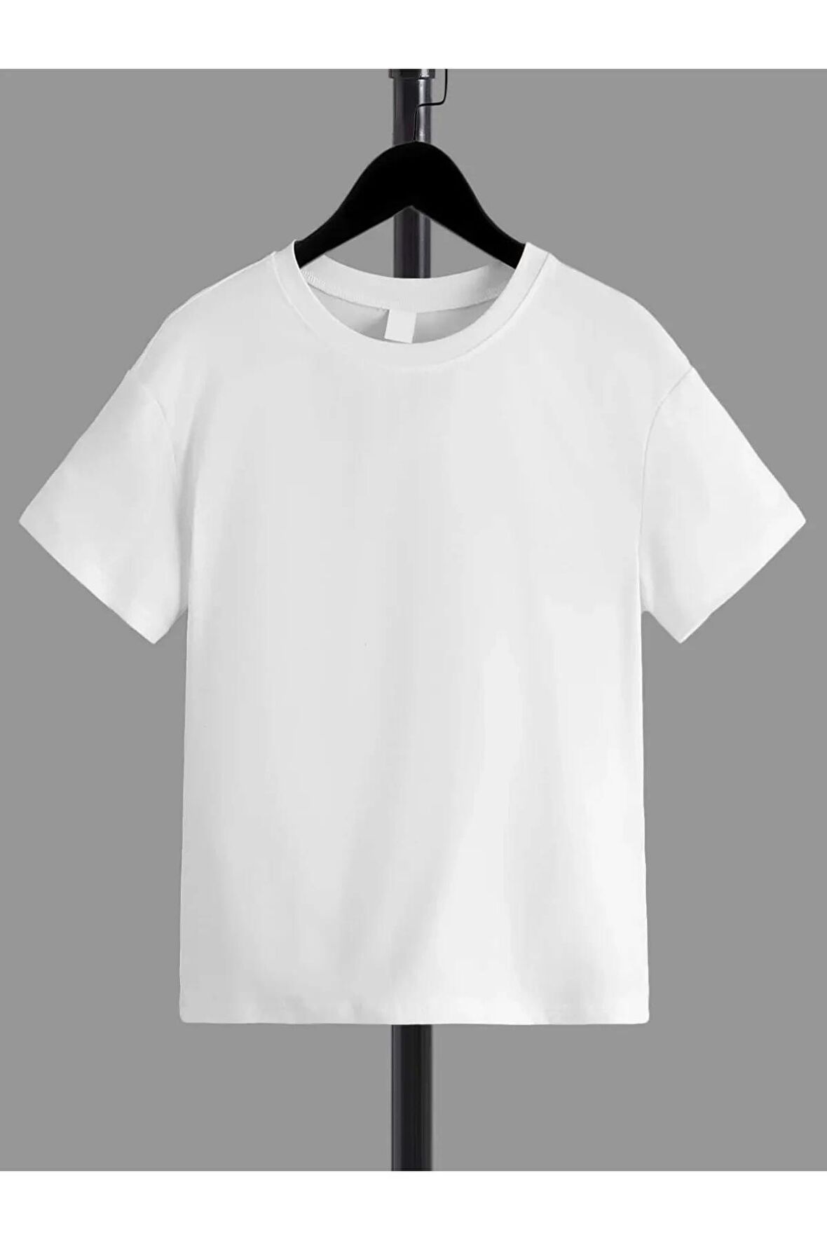 Ünisex Rahat Kalıp Pamuklu Baskılı Beyaz Çocuk T-shirt