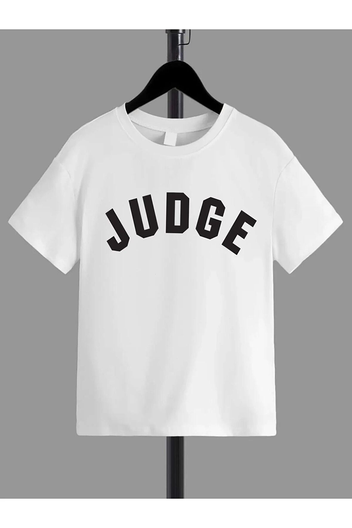 Ünisex Rahat Kalıp Pamuklu Baskılı Beyaz Çocuk T-shirt