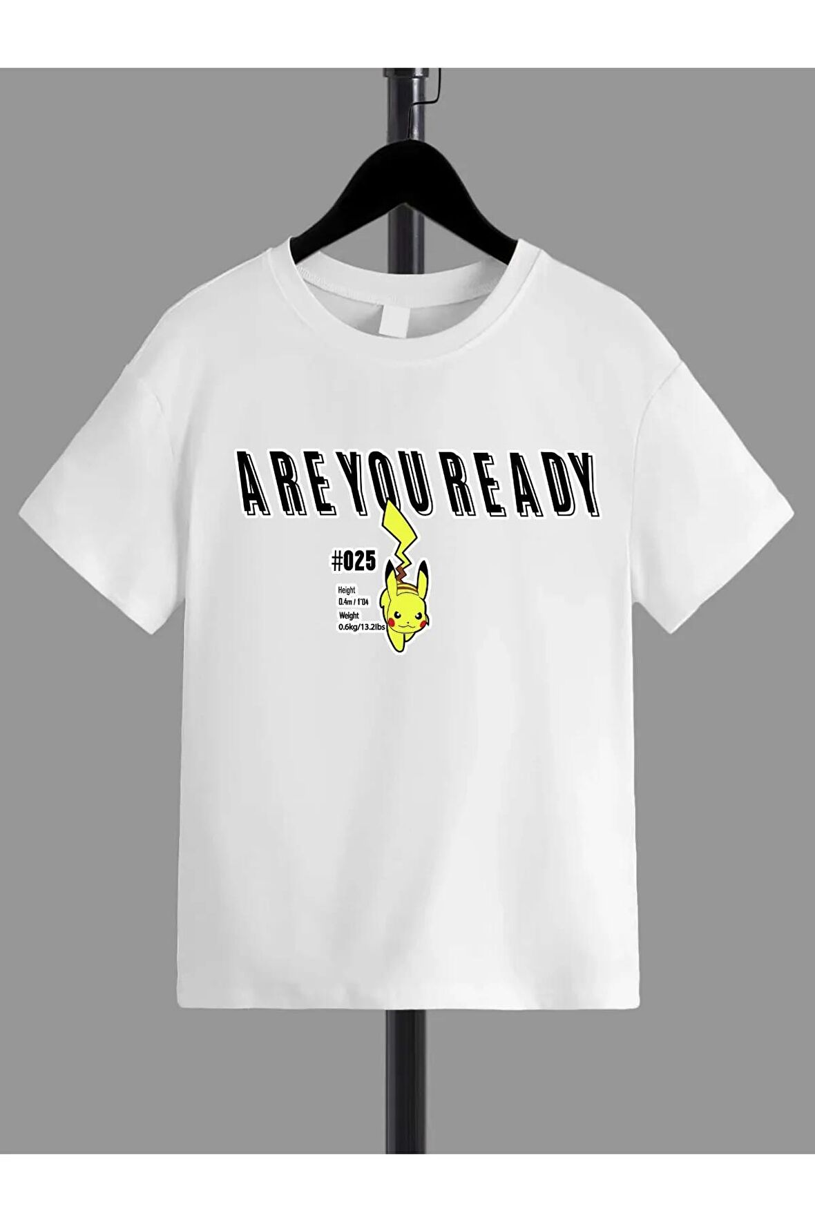 Ünisex Rahat Kalıp Pamuklu Baskılı Beyaz Çocuk T-shirt