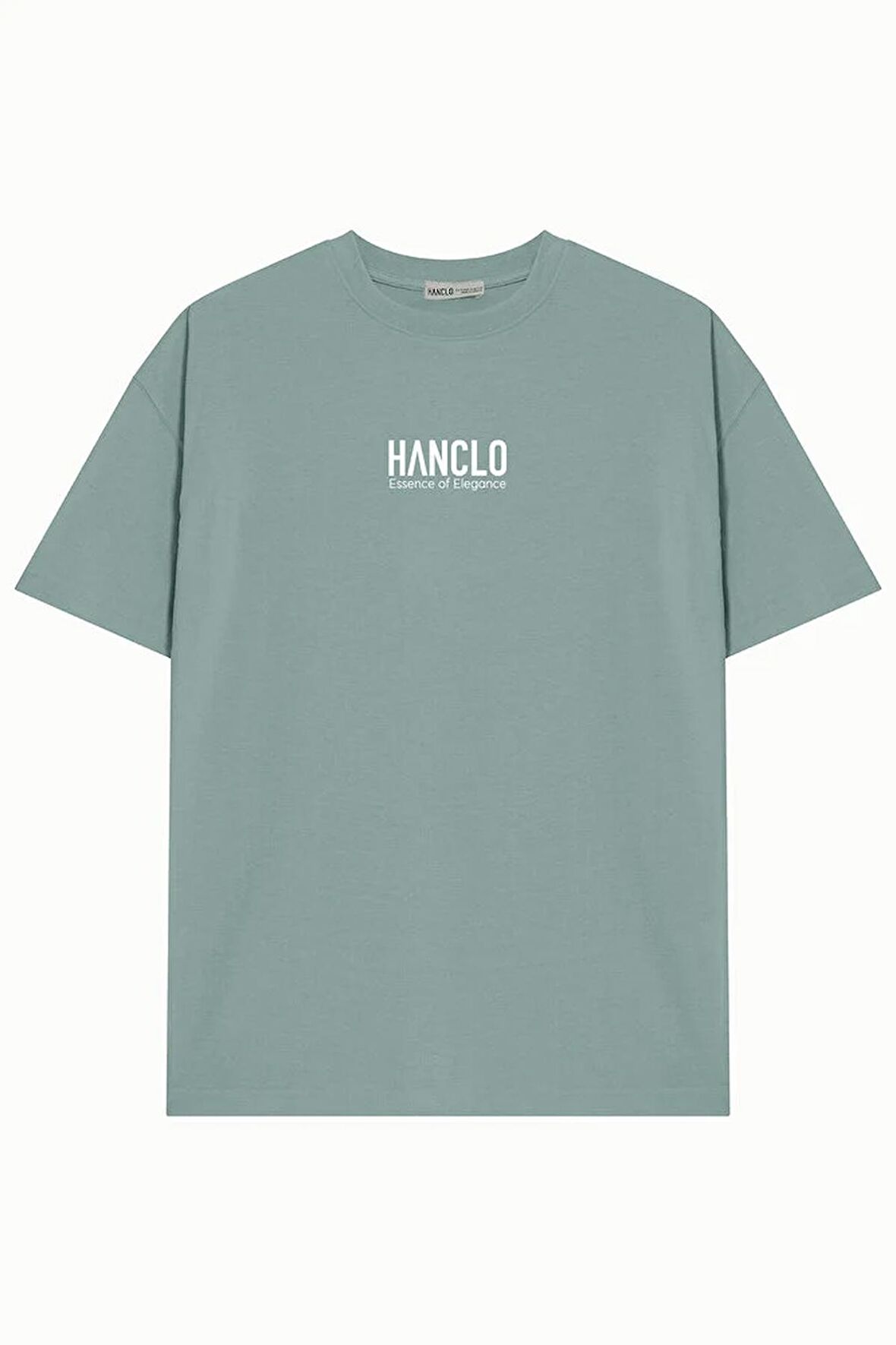 Ünisex HANCLO Baskılı Avrupa Kalıp/Oversize Fit Kesim Bisiklet Yaka Kısa Kollu T-Shirt