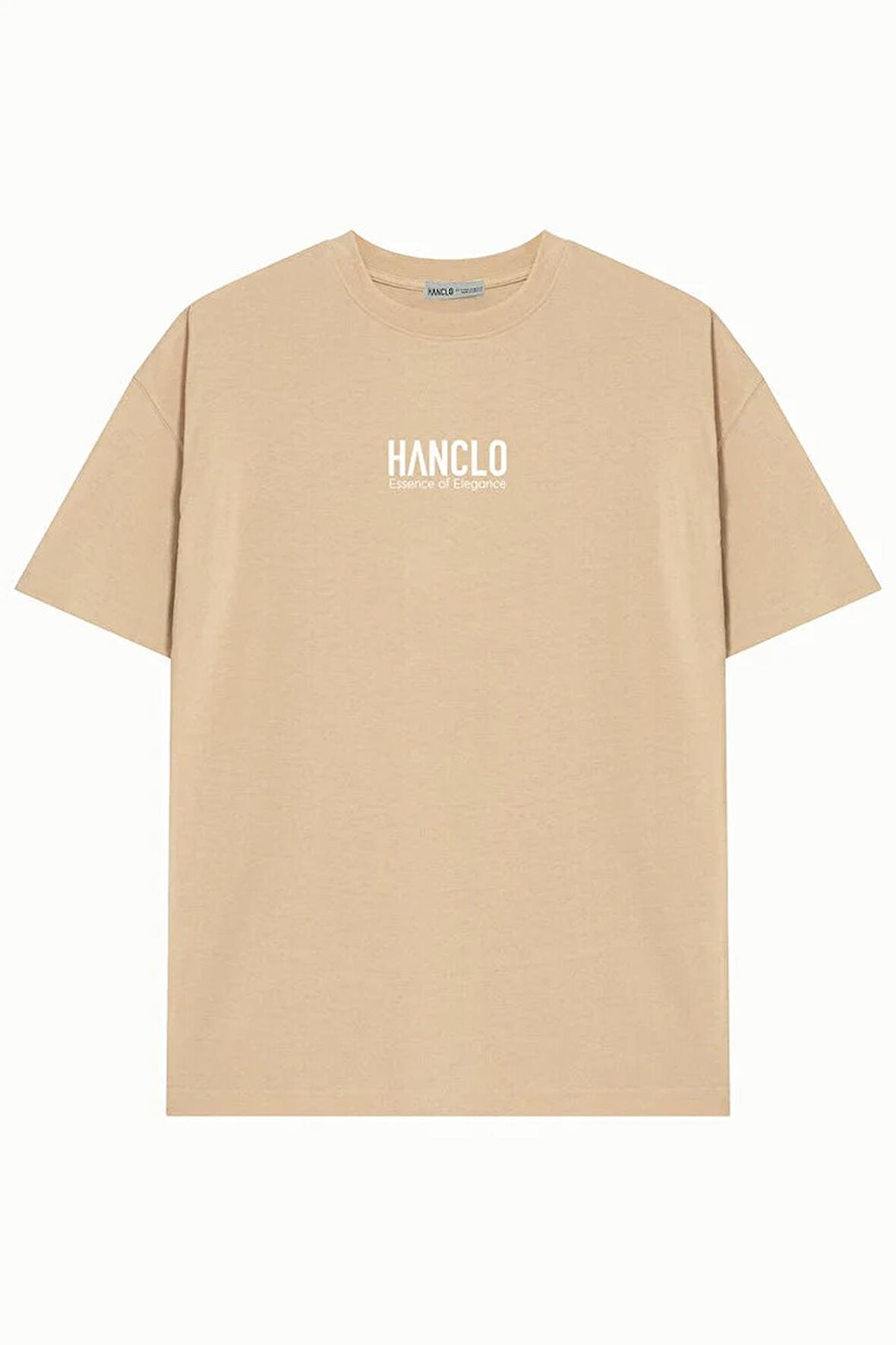 Ünisex HANCLO Baskılı Avrupa Kalıp/Oversize Fit Kesim Bisiklet Yaka Kısa Kollu T-Shirt