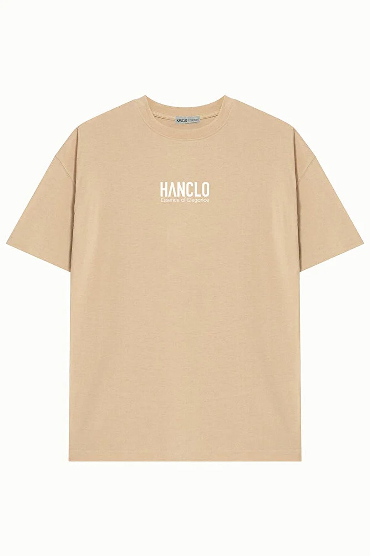 Ünisex HANCLO Baskılı Avrupa Kalıp/Oversize Fit Kesim Bisiklet Yaka Kısa Kollu T-Shirt