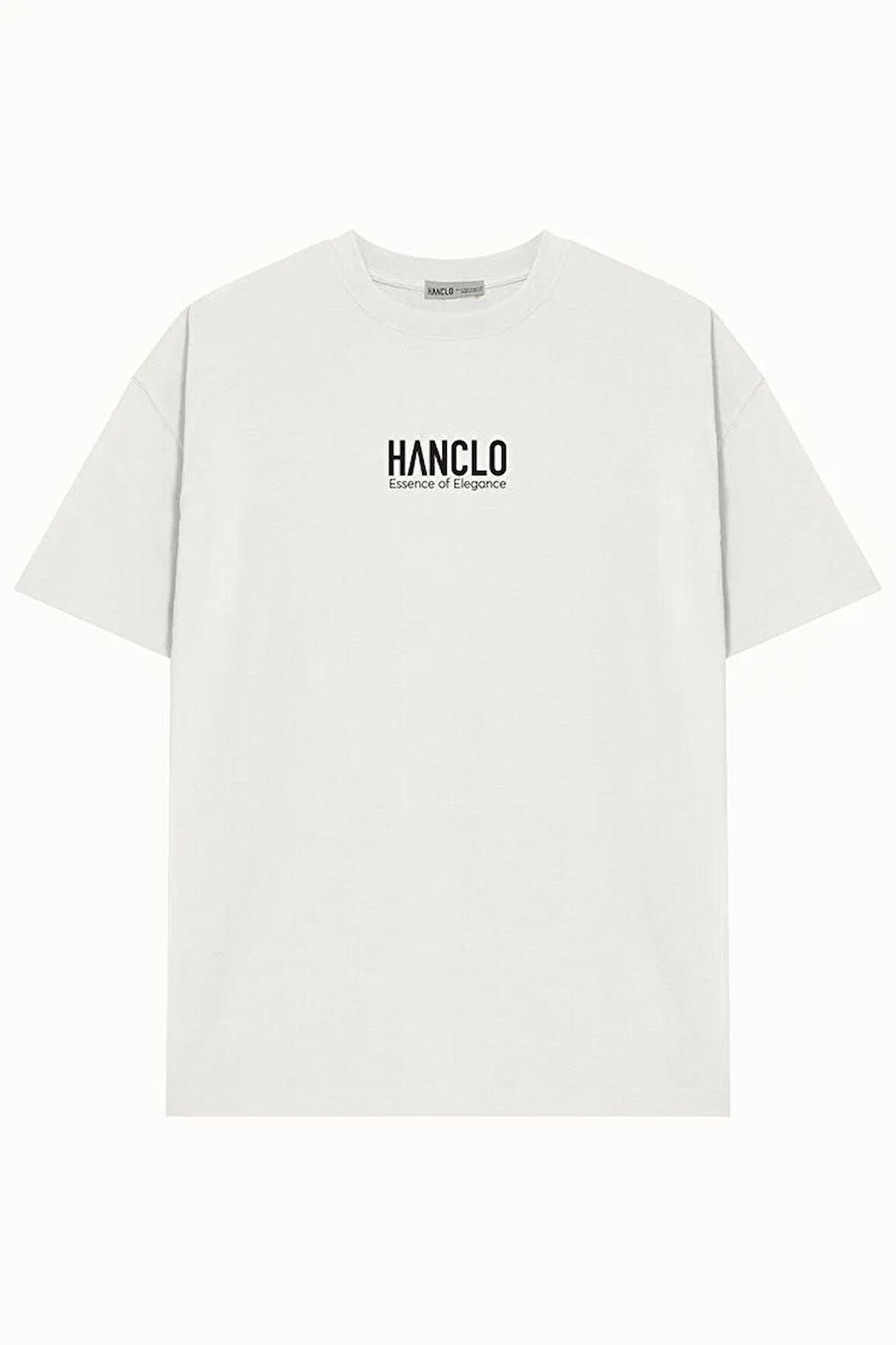 Ünisex HANCLO Baskılı Avrupa Kalıp/Oversize Fit Kesim Bisiklet Yaka Kısa Kollu T-Shirt