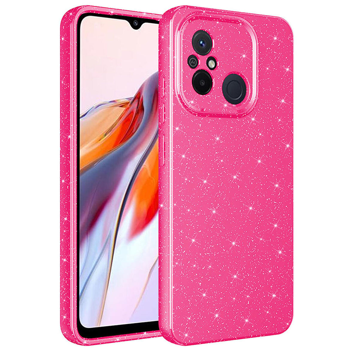 Gpack Xiaomi Redmi 12C Kılıf Koton Simli Silikon Arka Kapak Kamera Korumalı