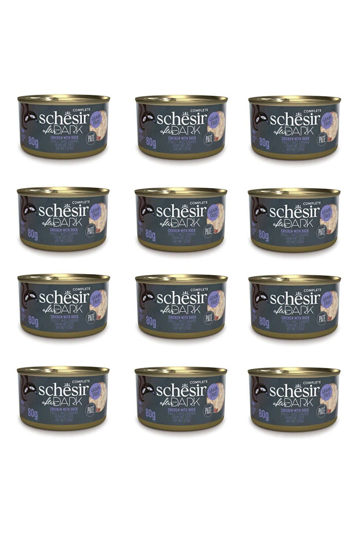 Schesir After Dark Pate Tavuklu ve Ördekli Konserve 80 Gr. X 12 Adet