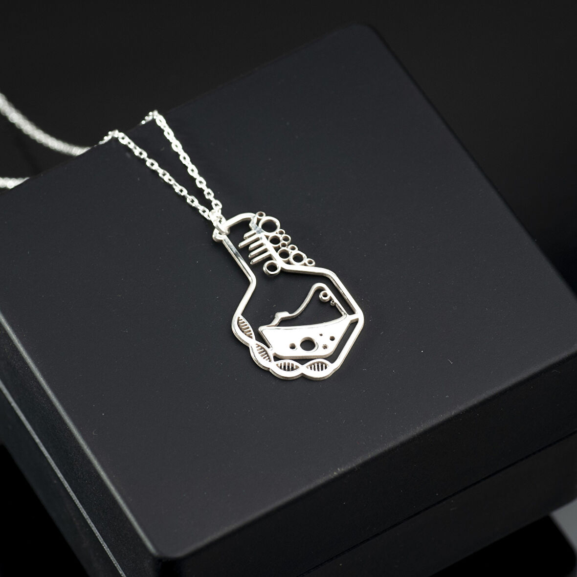 925 Ayar Gümüş Kimya Beger Glass Kolye Özel Seri