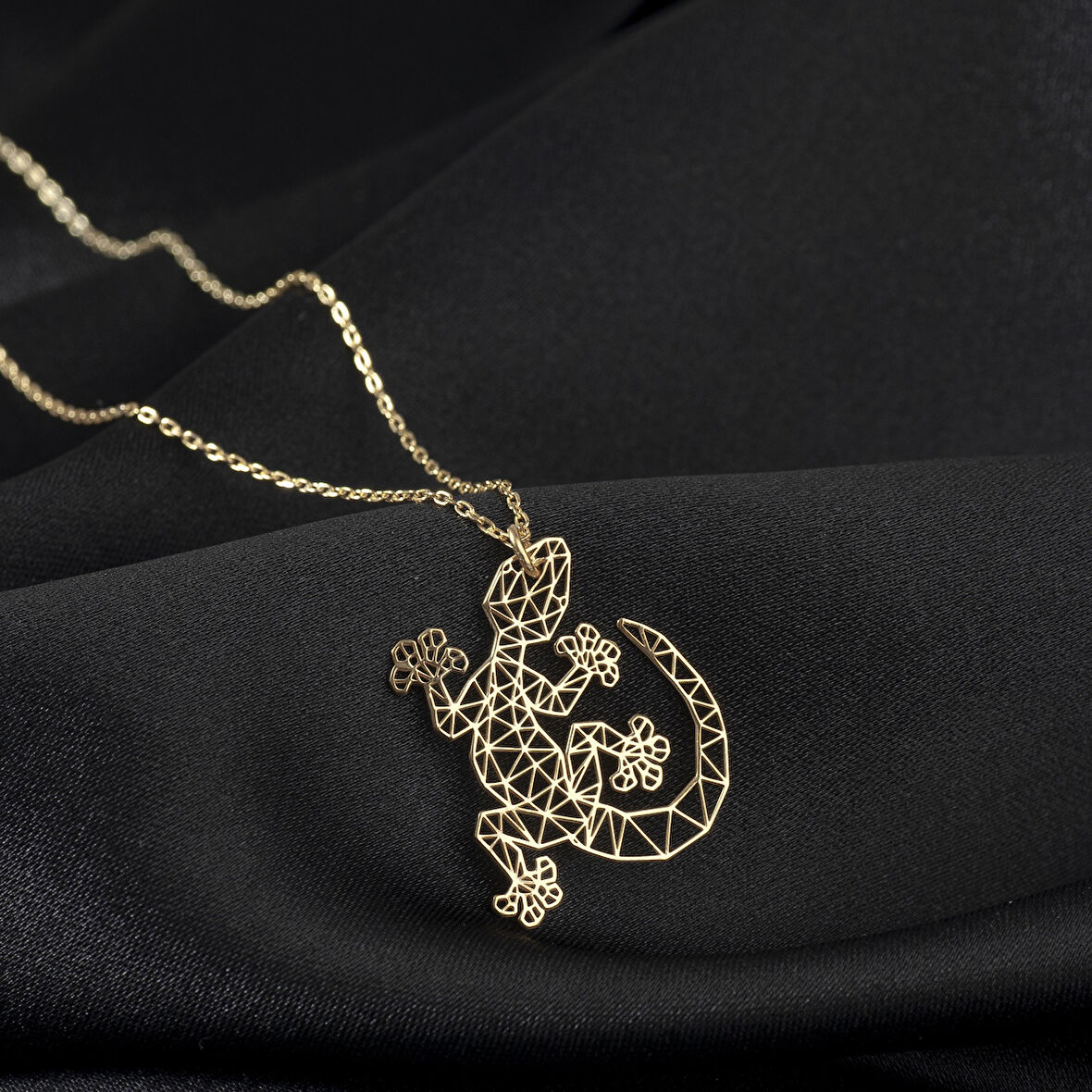 925 Ayar Gümüş  Kertenkele Kolye Özel Tasarım