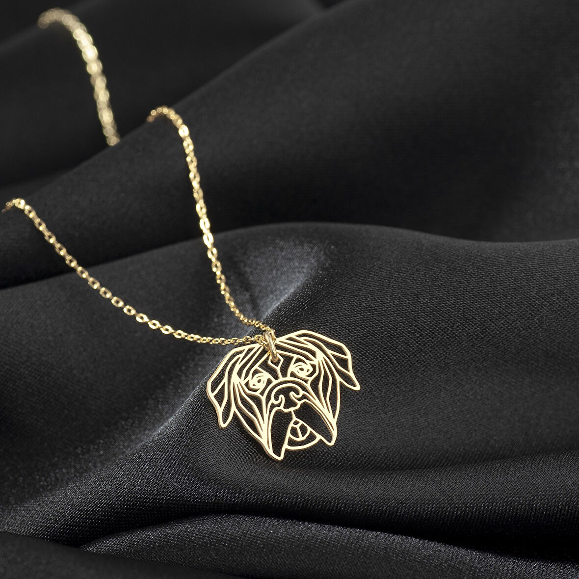 925 Ayar Gümüş  Yaşlı Bullodog Köpek Kolye Özel Tasarım