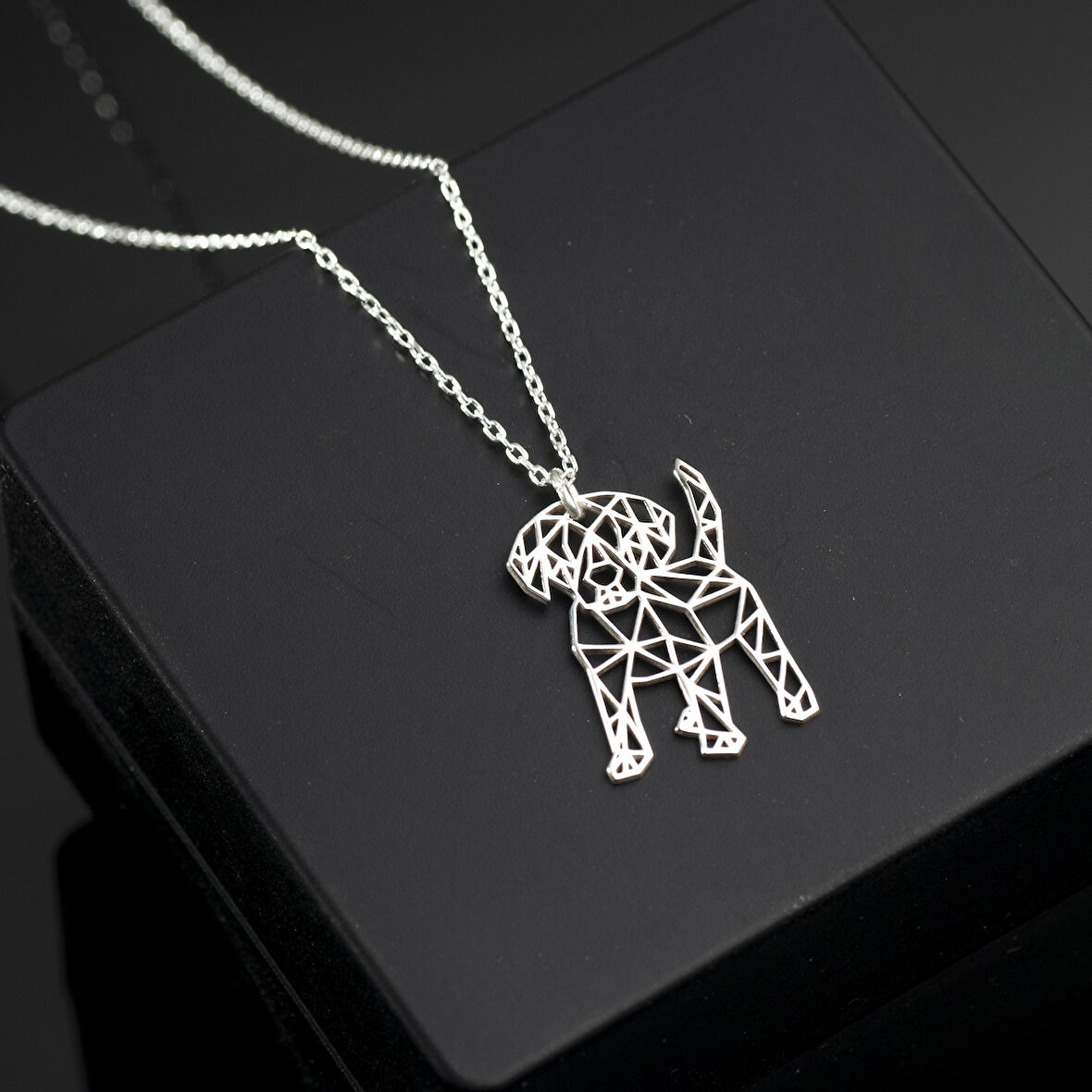 925 Ayar Gümüş İngiliz Cocker Spaniel   Köpek Kolye Özel Tasarım