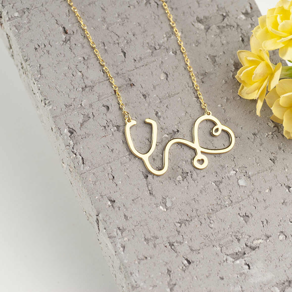 925 Ayar Gümüş Steteskop Kolye Özel Tasarım