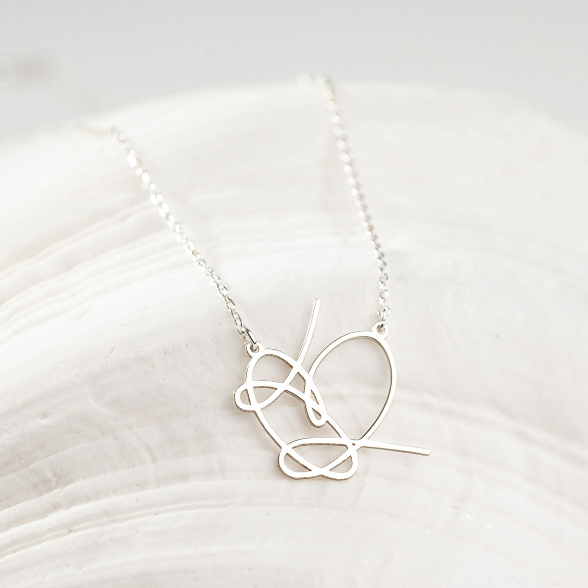 925 Ayar Gümüş  El Yazısı Kolye Özel Tasarım