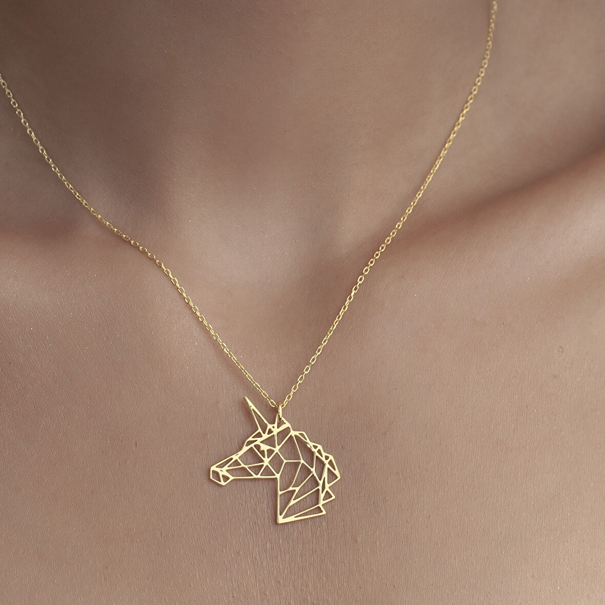 925 Ayar Gümüş Unicorn  Figürlü Kolye