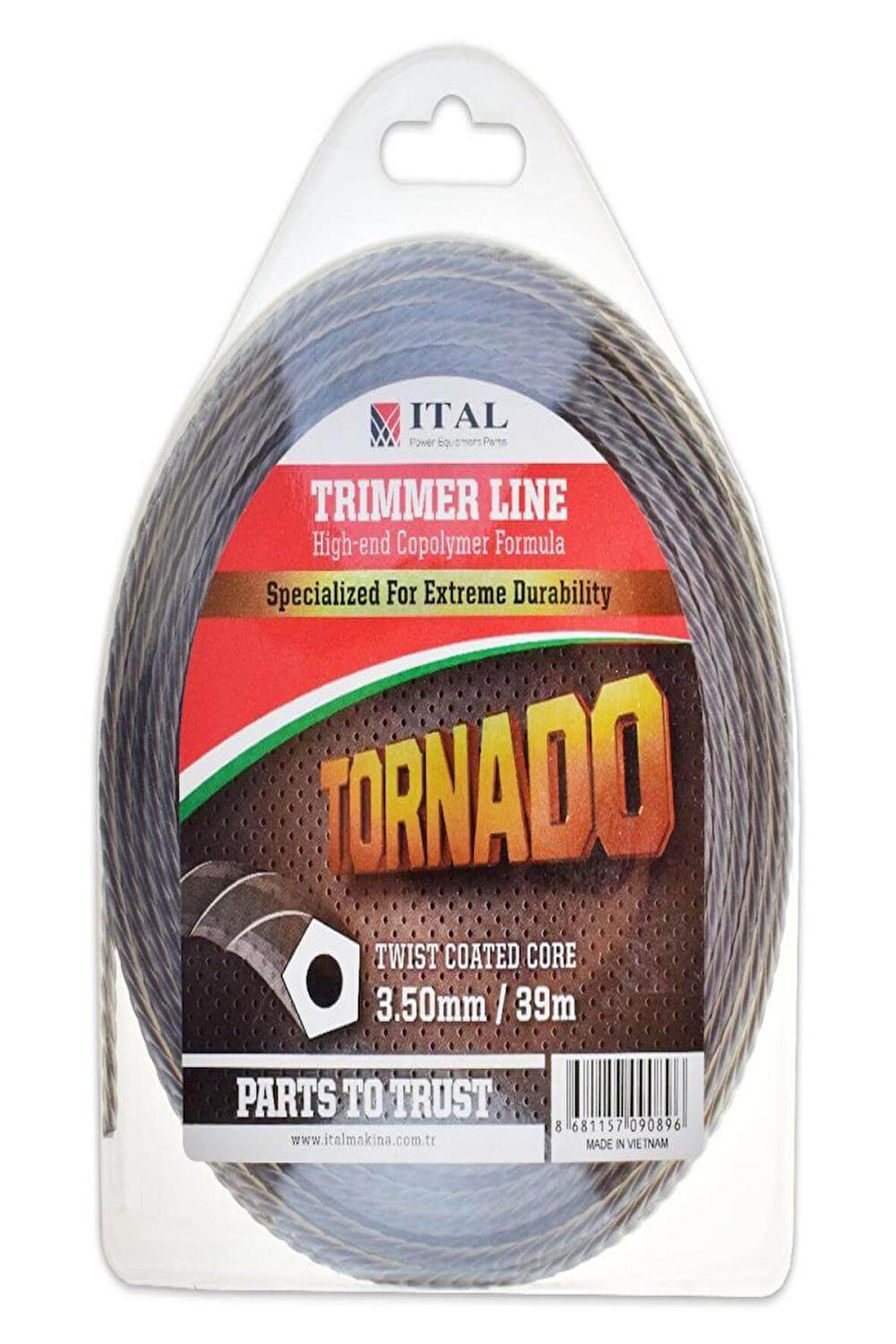 İtal Tornado Misina Burgu Gri 3,5mm*39m