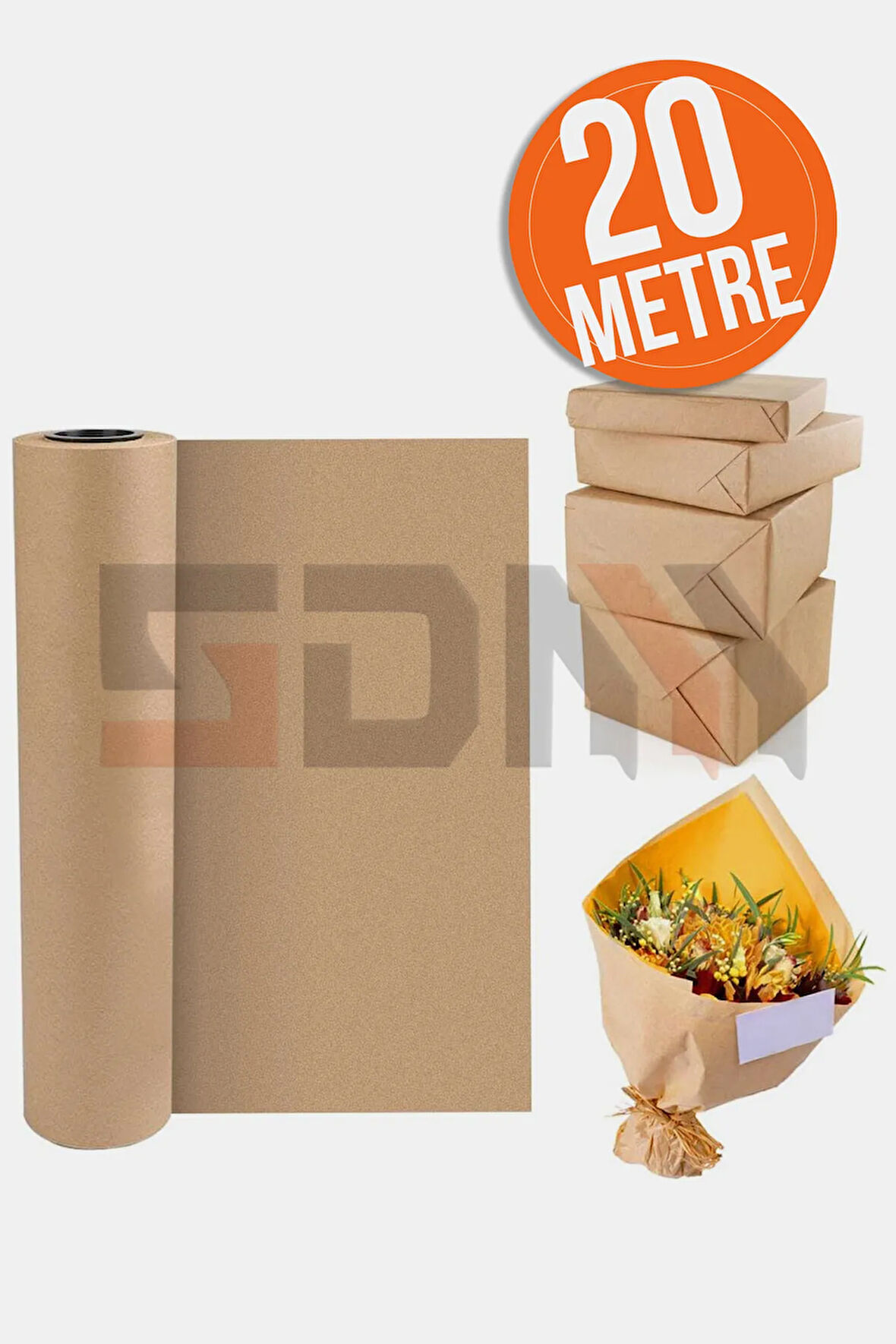 Kraft Kağıt 30cm x 20 Metre Rulo: Ambalaj, Çeyiz Paketleme, Hediye Kağıdı, Çiçek Sarma Kağıdı