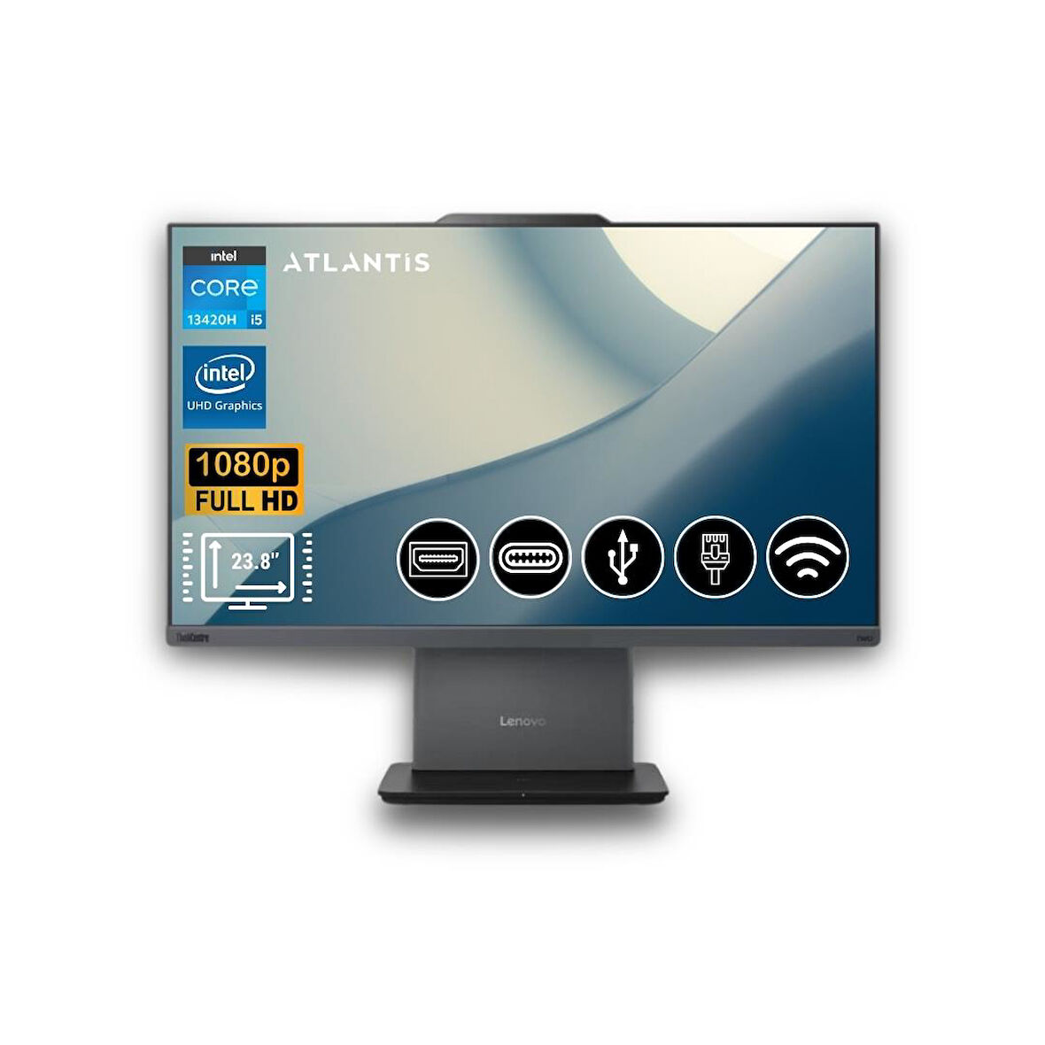 Lenovo ThinkCentre neo 50a 24 Gen 5 I5-13420H 8GB 1TB M.2 SSD  12SC000QTR  ATL3  23.8" Fdos  All In One Bilgisayar 